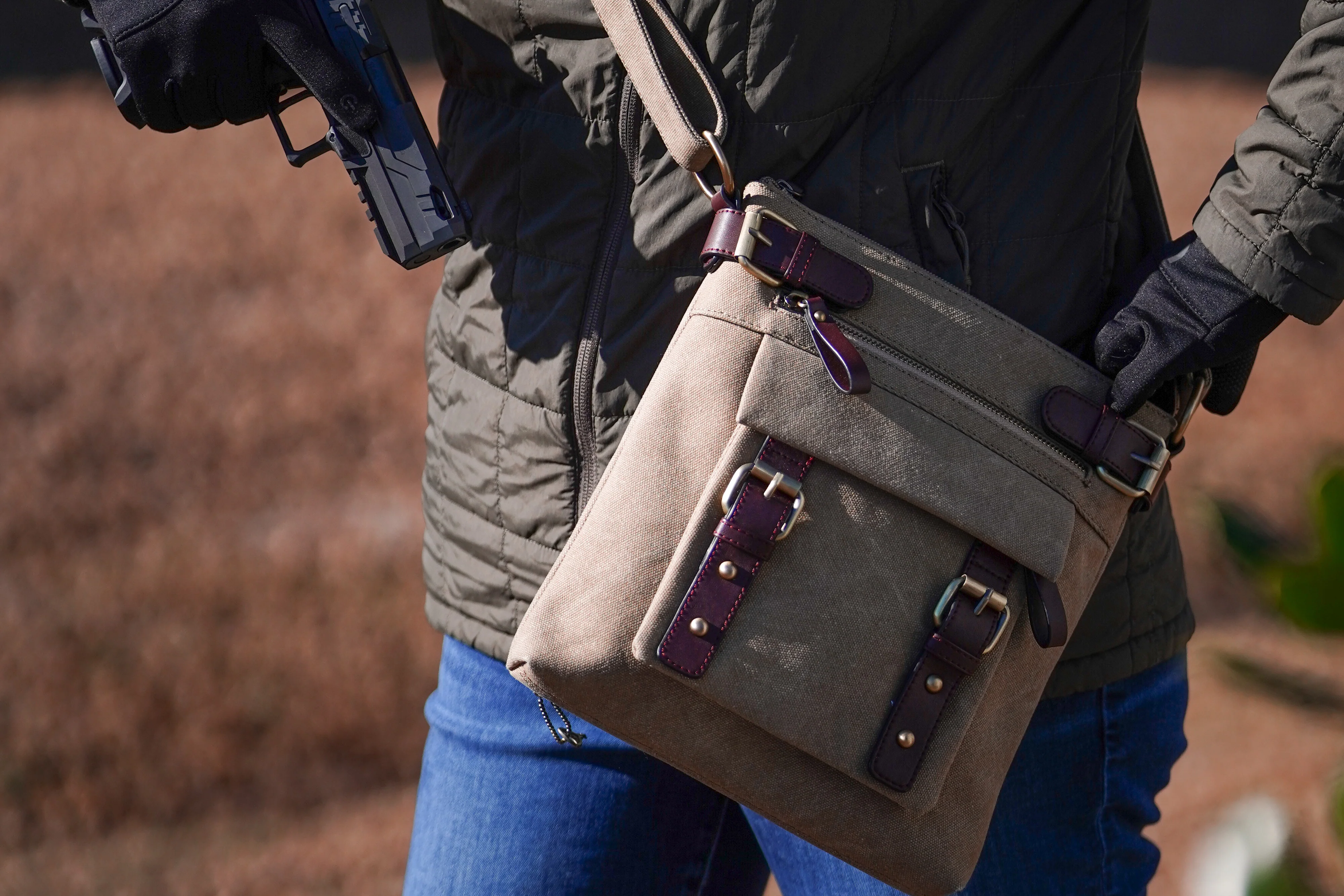 Bailey Concealed Carry Canvas Crossbody - Image 32