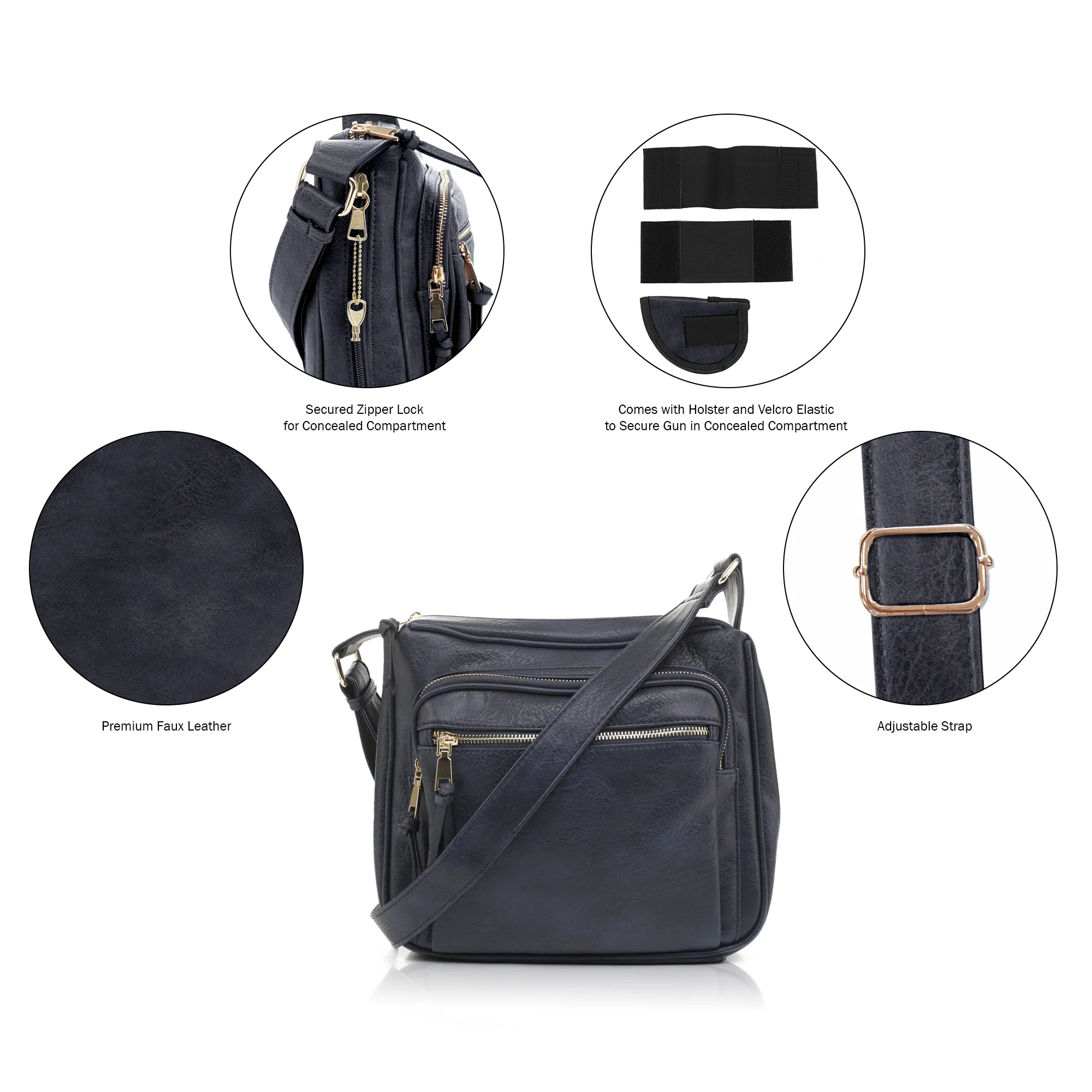 Brooklyn Concealed Carry Lock and Key Crossbody - Image 17