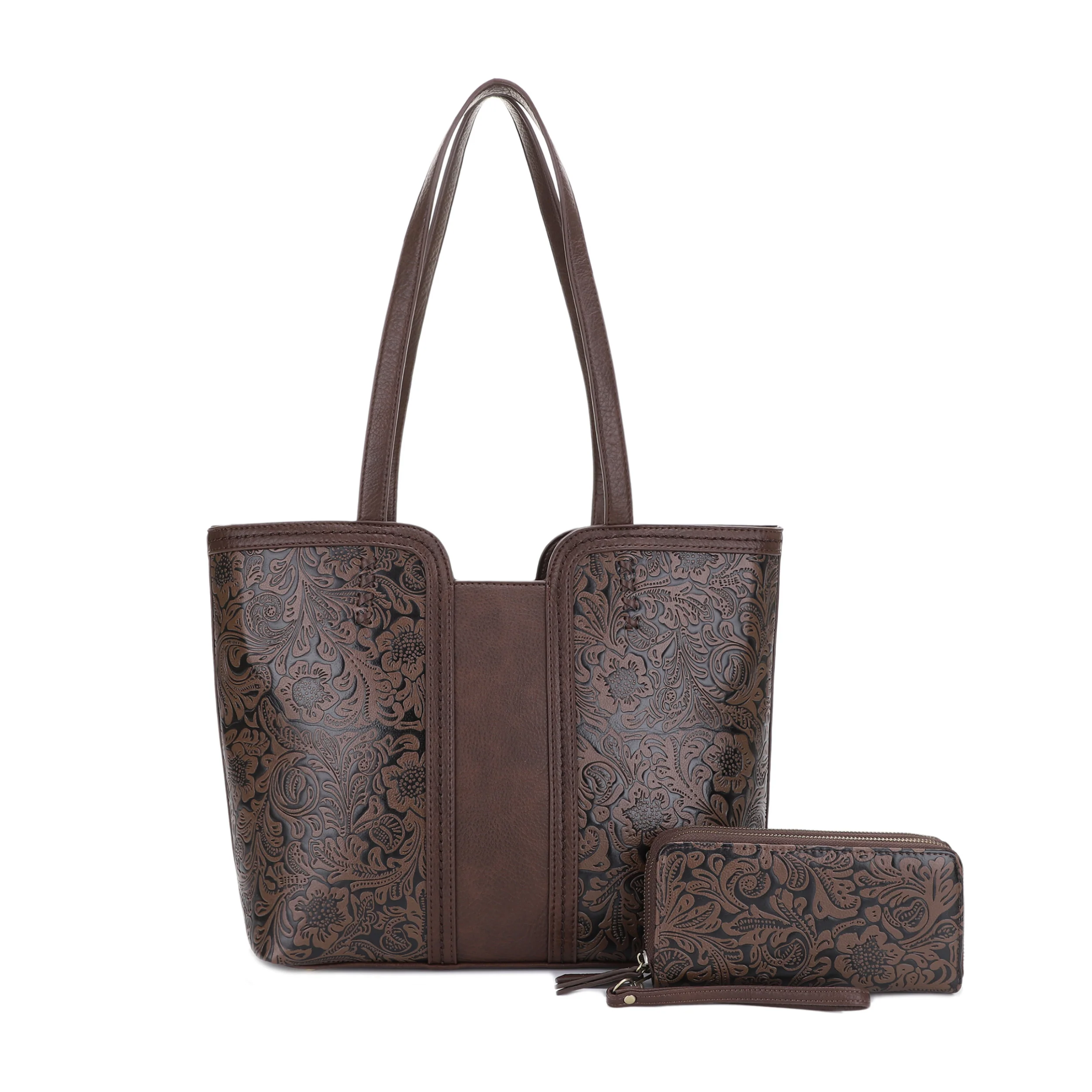 Cassidy Concealed Carry Tooled Tote Bag with Matching Wallet - Image 13