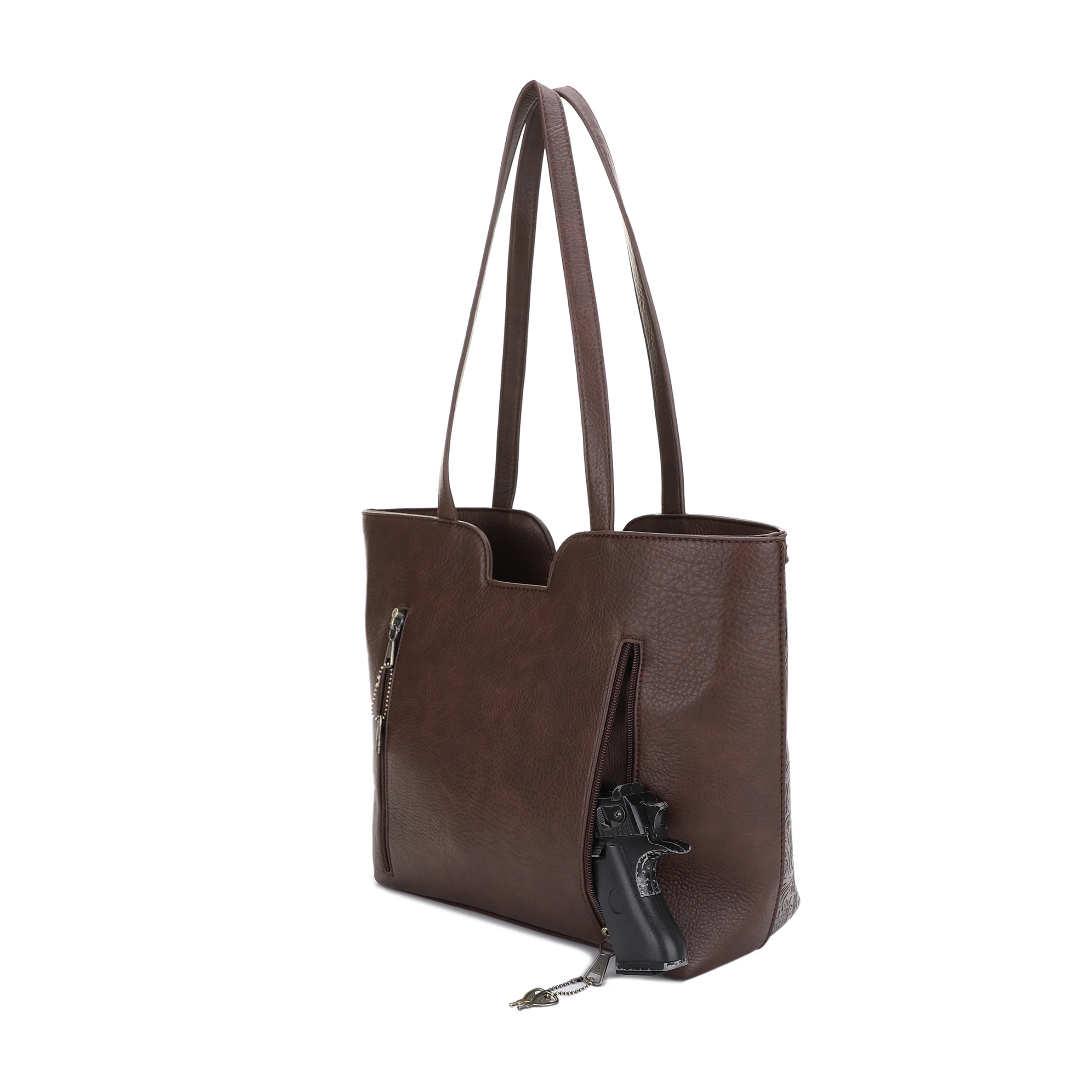 Cassidy Concealed Carry Tooled Tote Bag with Matching Wallet - Image 16