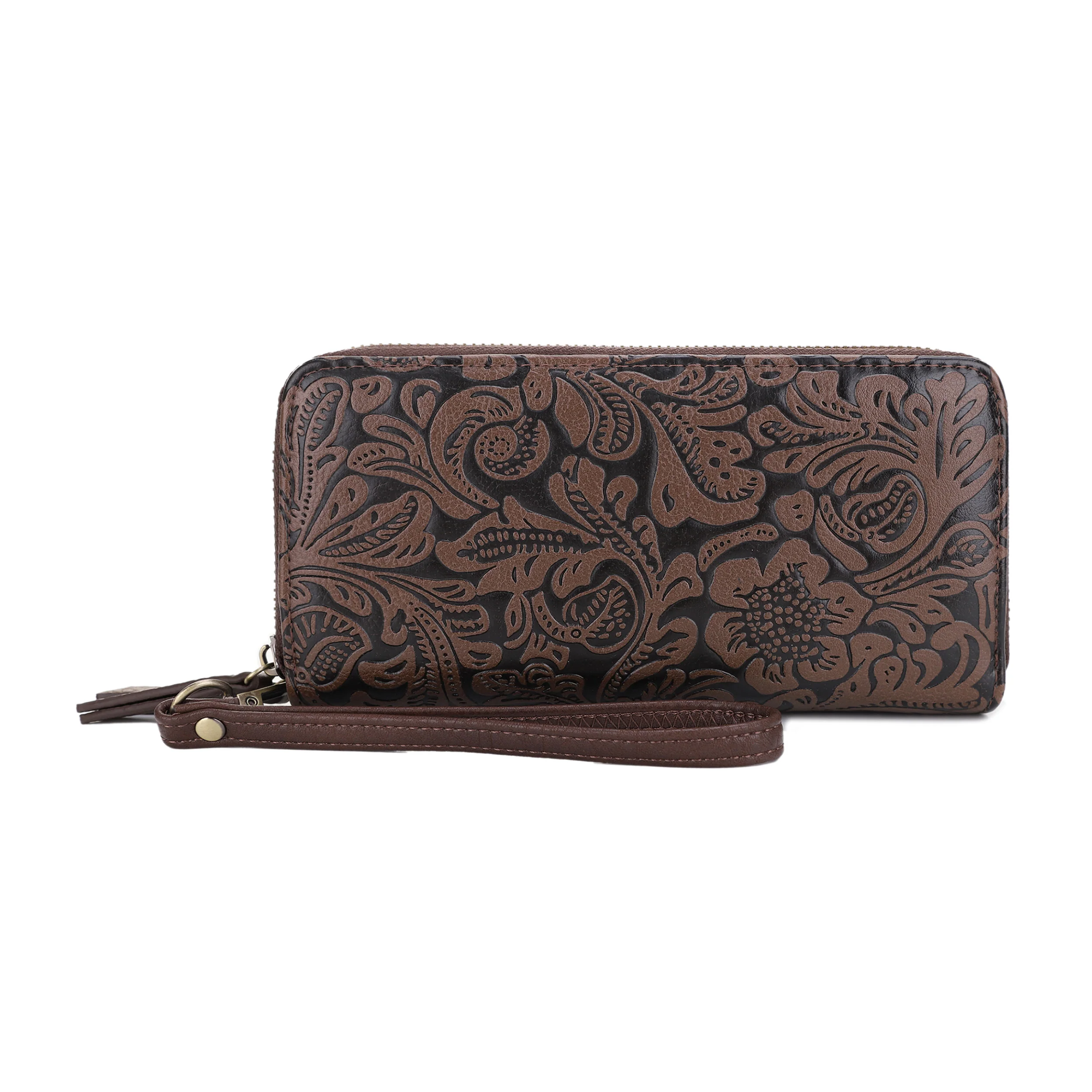Cassidy Concealed Carry Tooled Tote Bag with Matching Wallet - Image 20