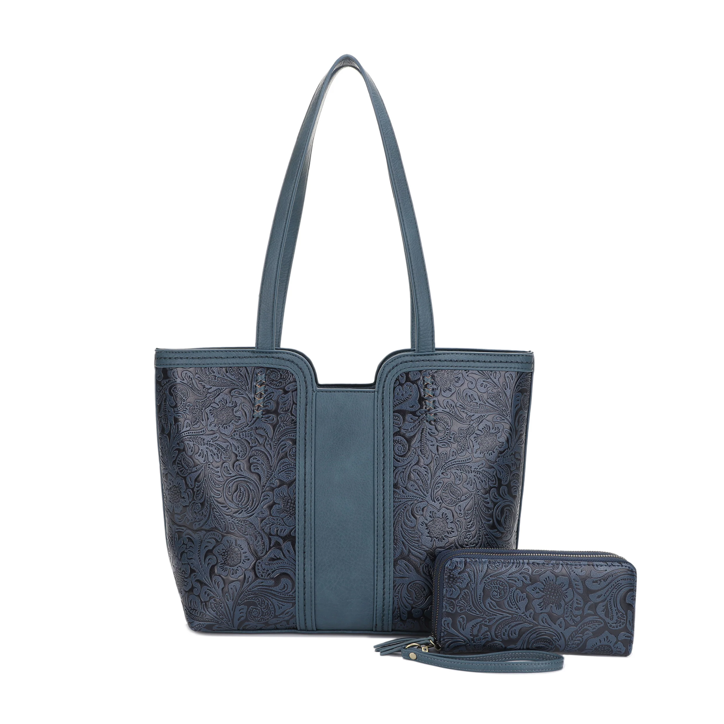 Cassidy Concealed Carry Tooled Tote Bag with Matching Wallet - Image 33