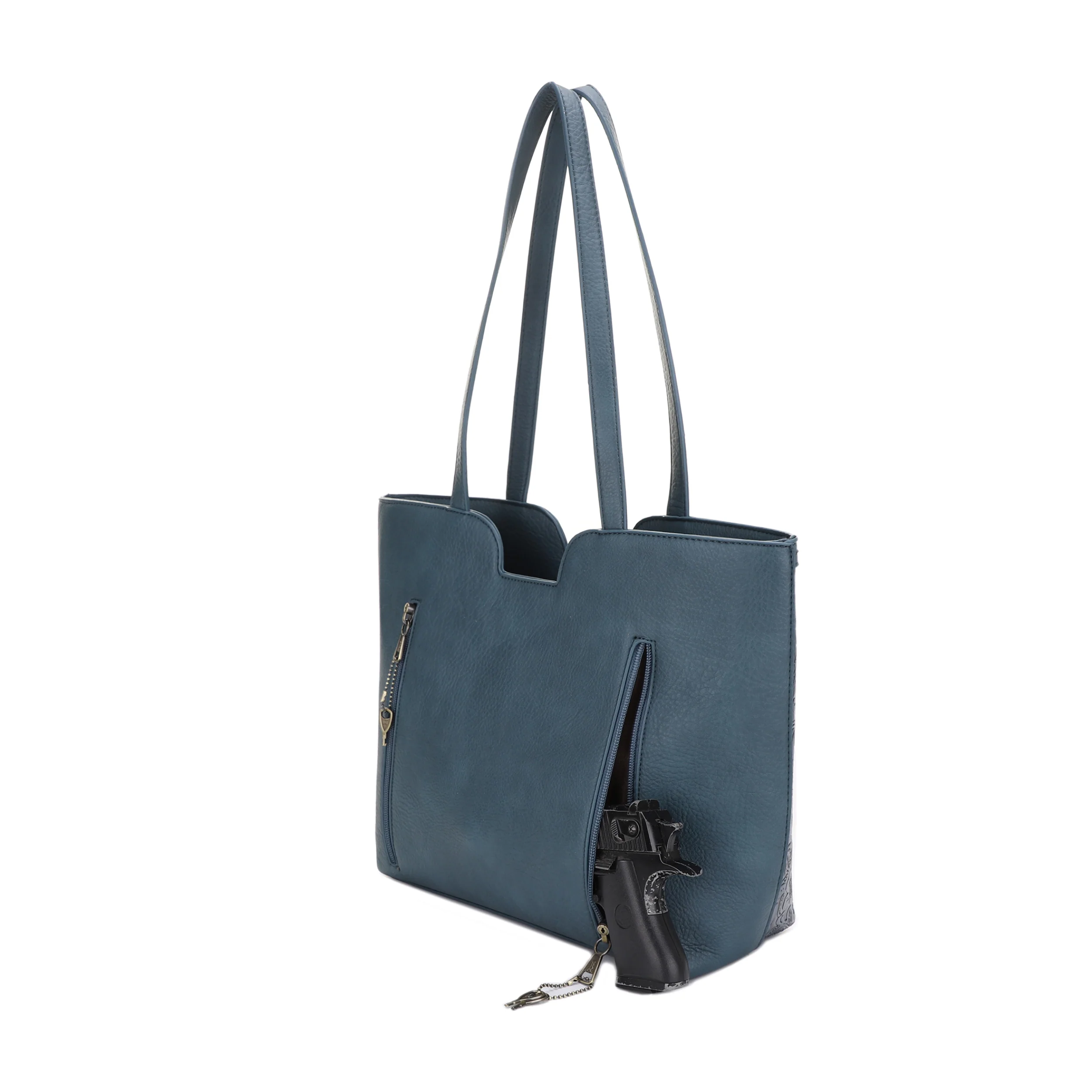 Cassidy Concealed Carry Tooled Tote Bag with Matching Wallet - Image 36