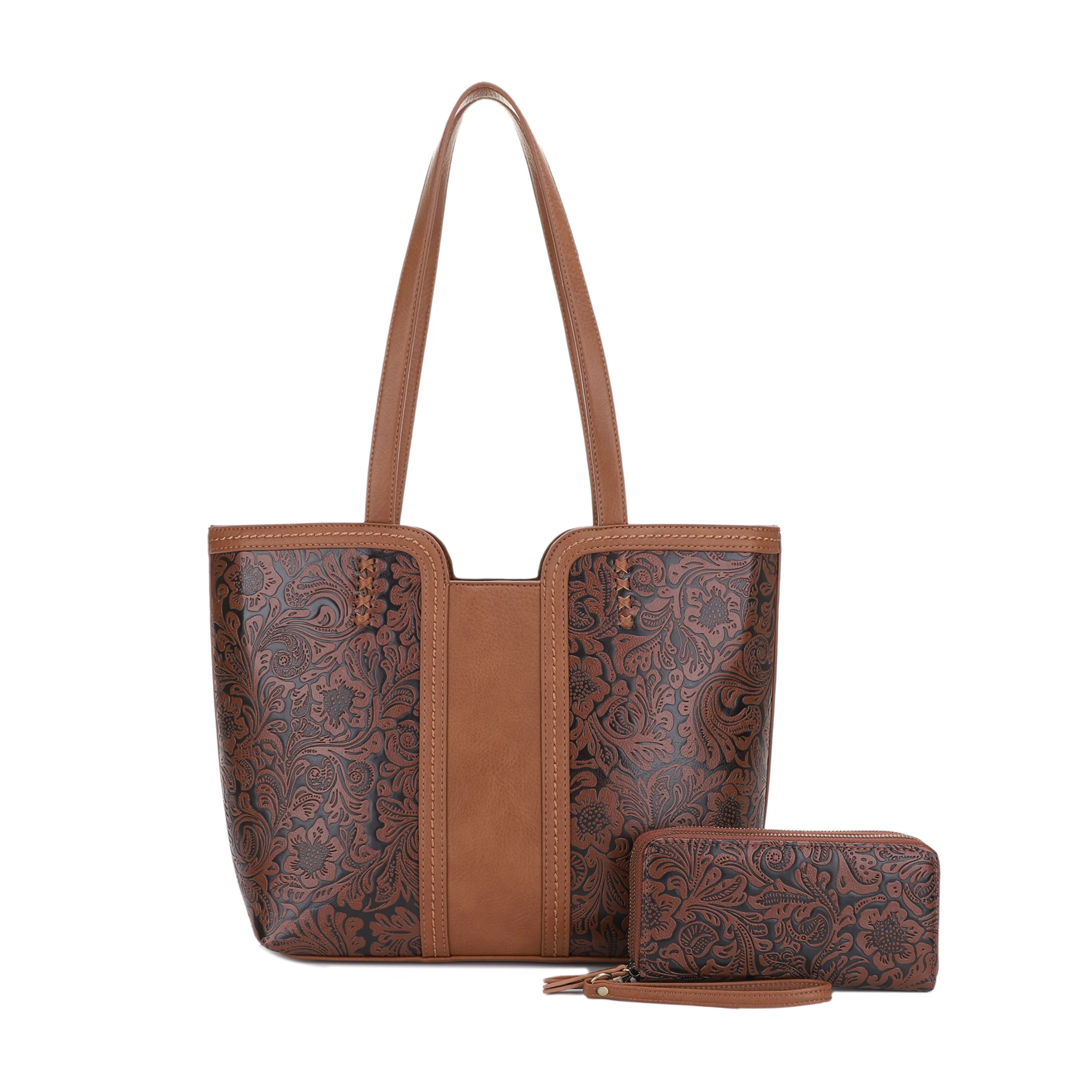 Cassidy Concealed Carry Tooled Tote Bag with Matching Wallet - Image 43