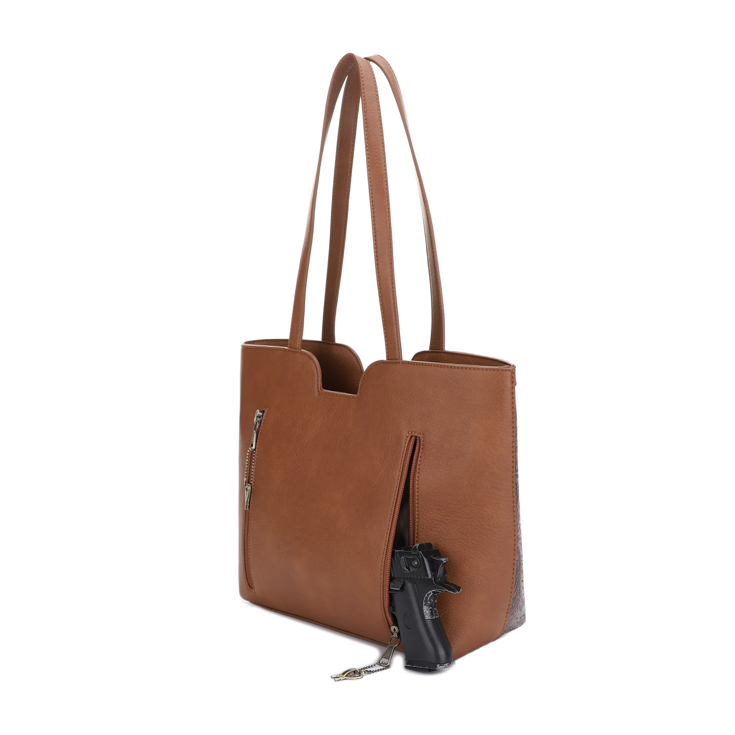 Cassidy Concealed Carry Tooled Tote Bag with Matching Wallet - Image 46