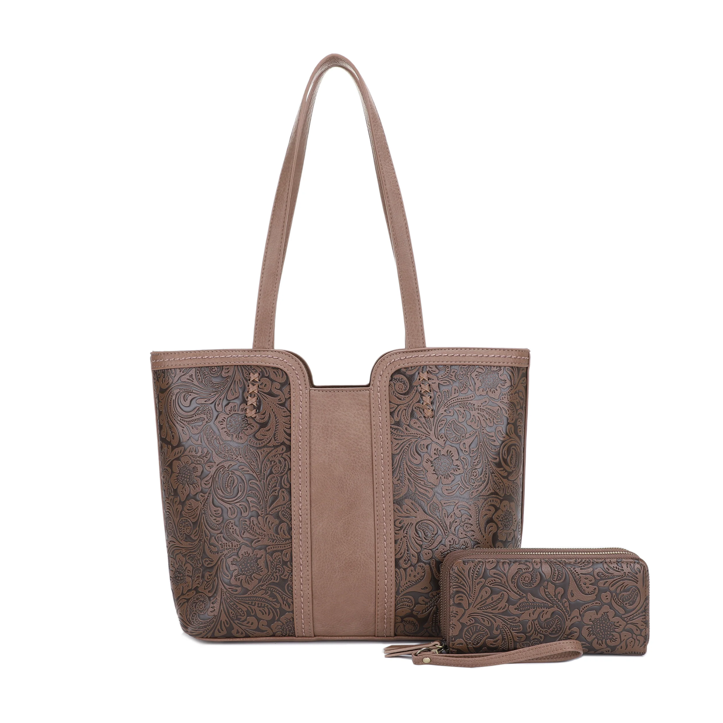 Cassidy Concealed Carry Tooled Tote Bag with Matching Wallet - Image 53