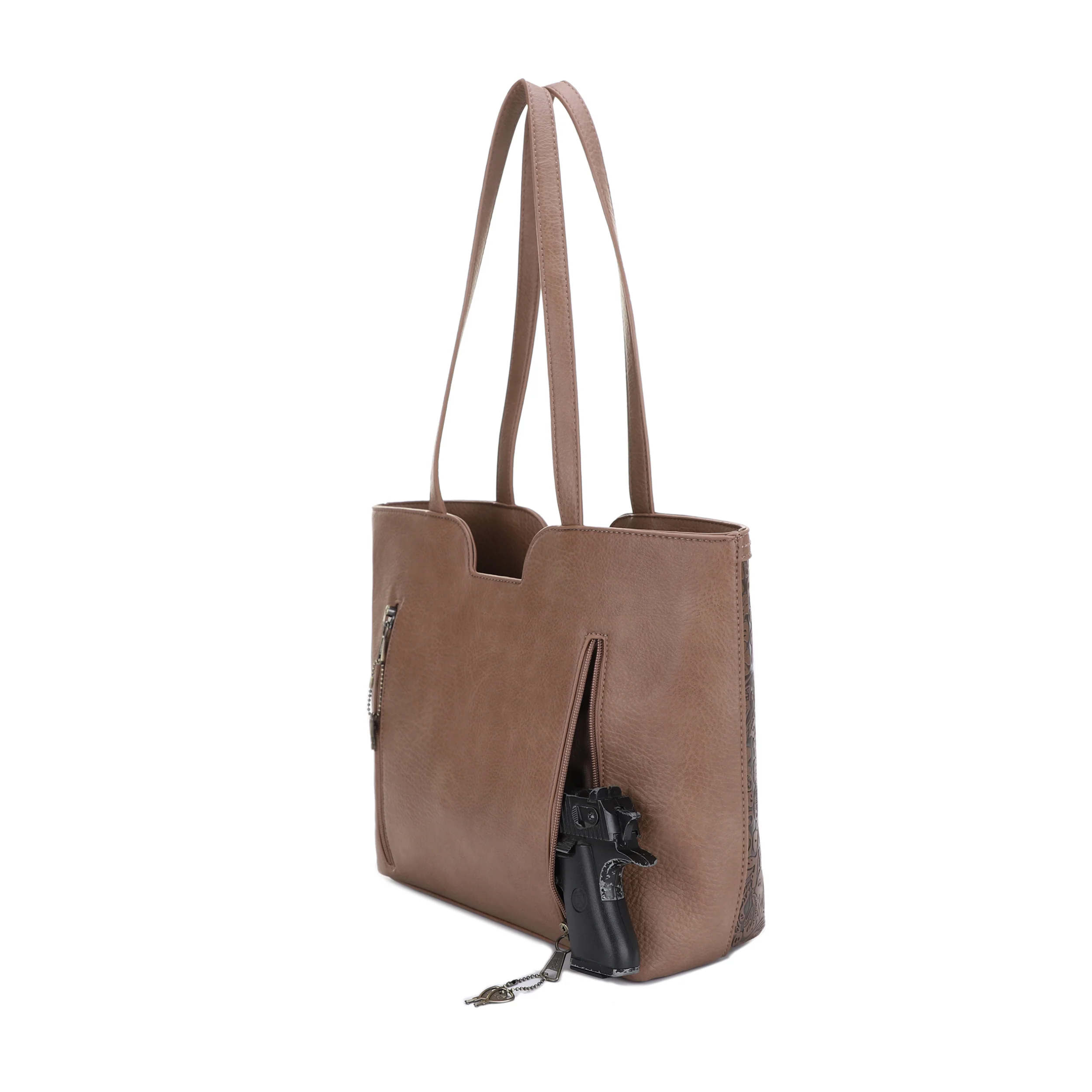 Cassidy Concealed Carry Tooled Tote Bag with Matching Wallet - Image 56