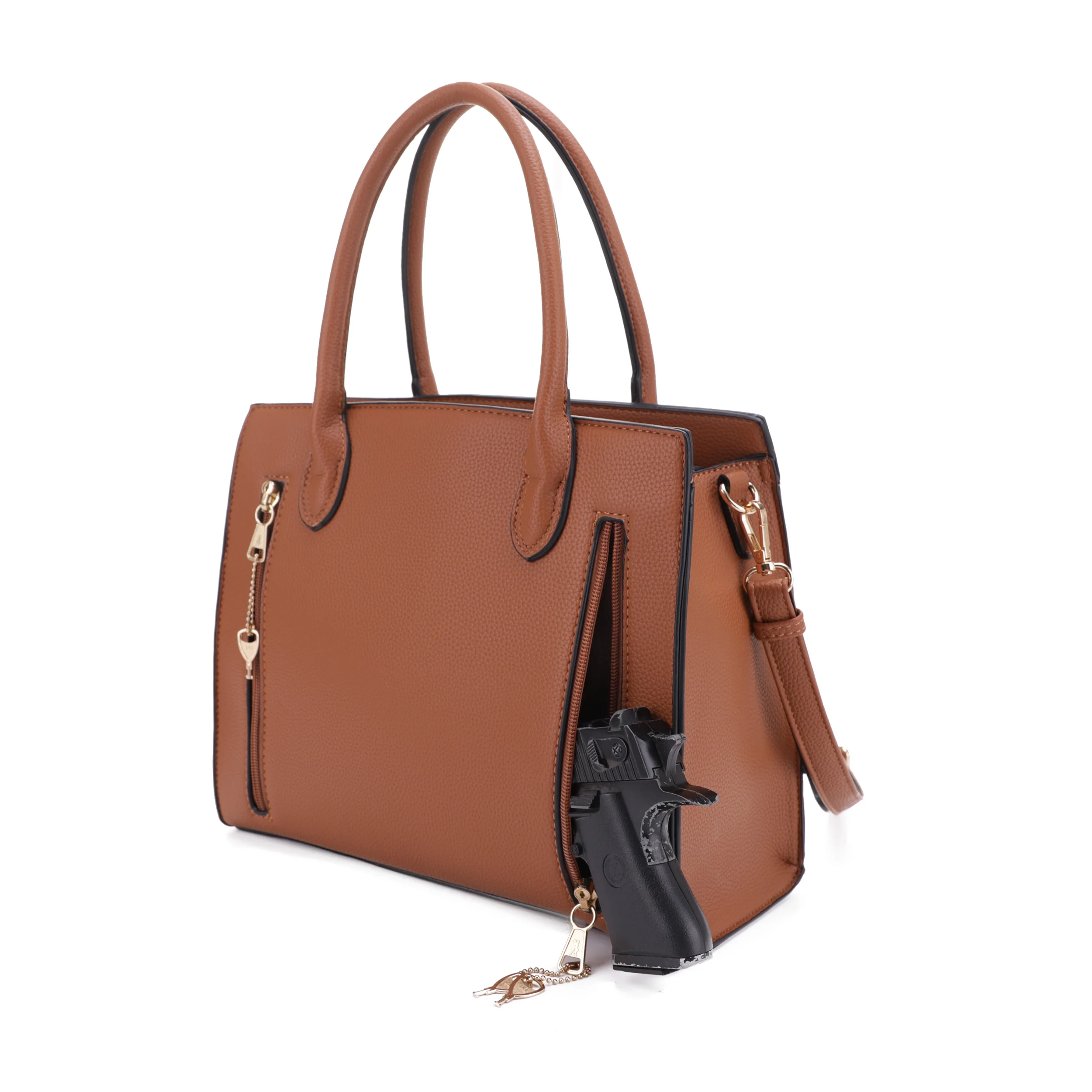Evelyn Concealed Carry Lock and Key Satchel - Image 5
