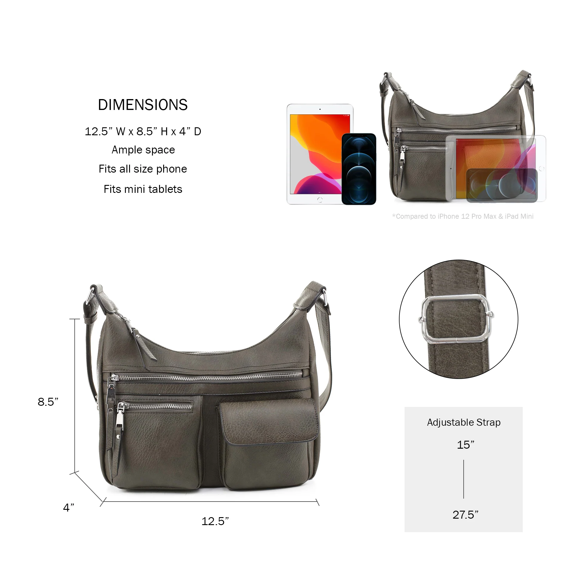 Elle Concealed Carry Hobo Handbag - Image 10