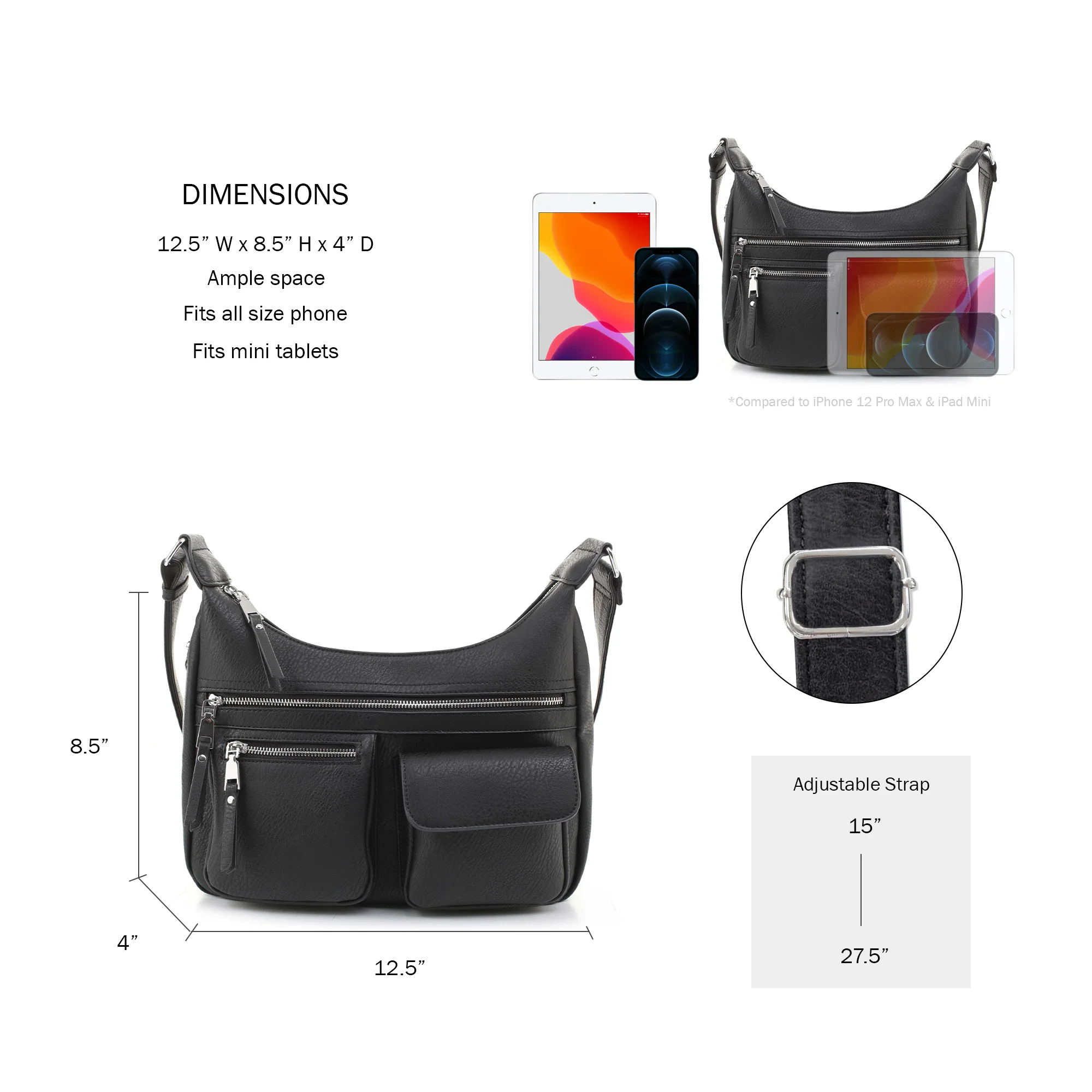 Elle Concealed Carry Hobo Handbag - Image 14