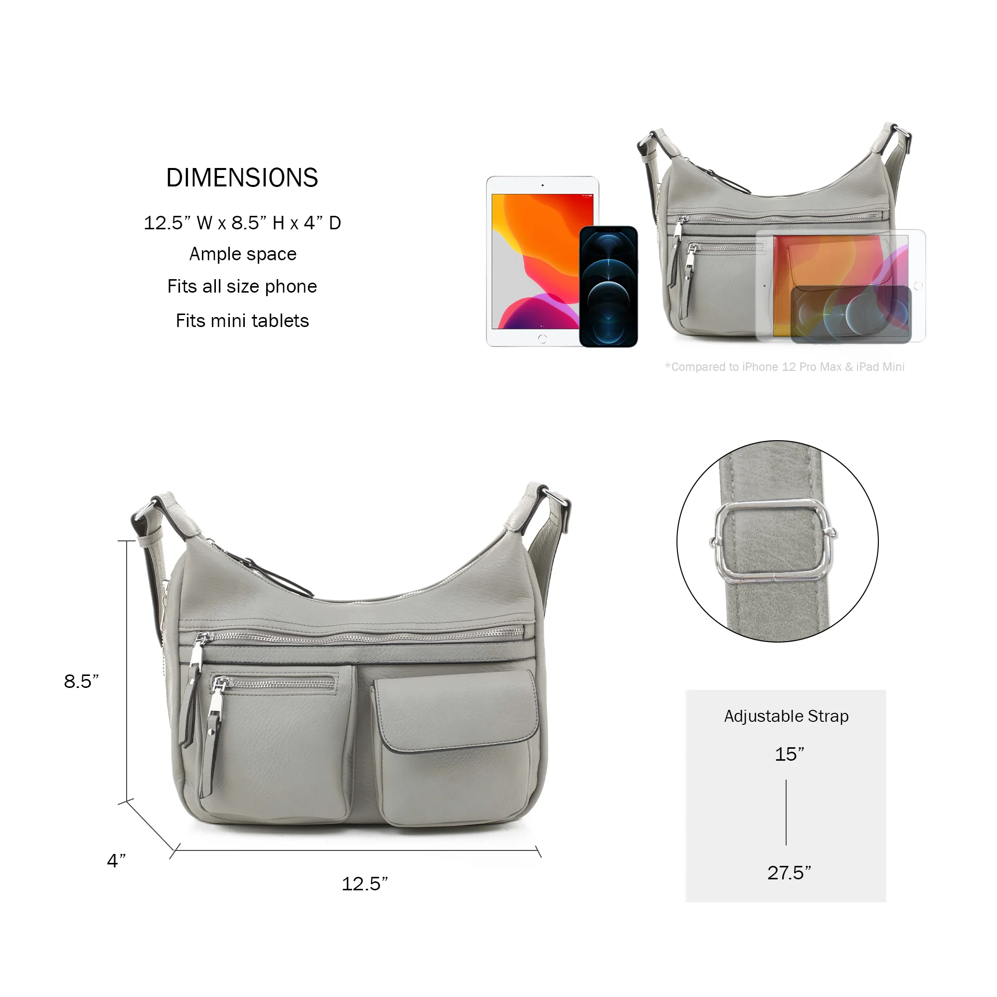 Elle Concealed Carry Hobo Handbag - Image 23