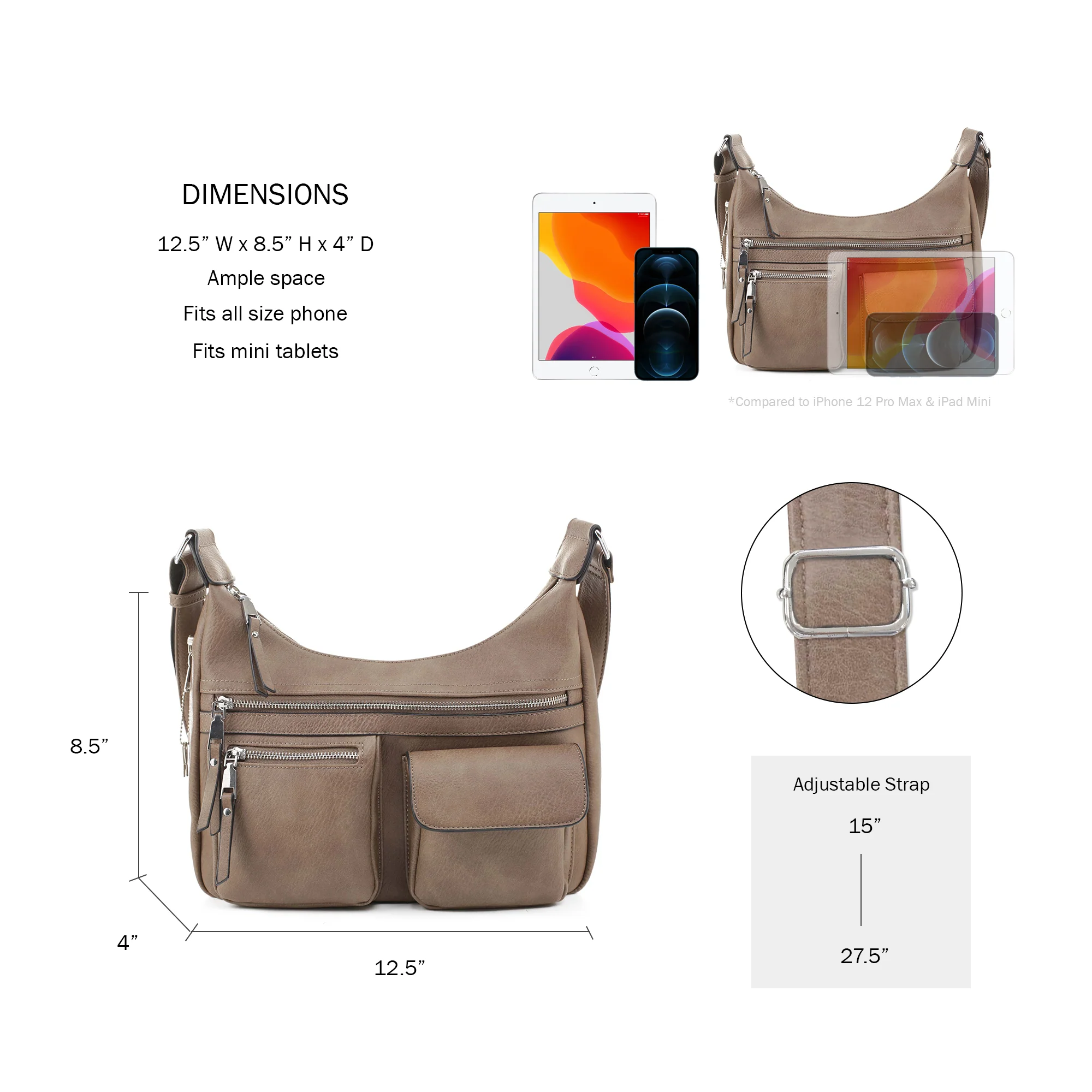 Elle Concealed Carry Hobo Handbag - Image 37
