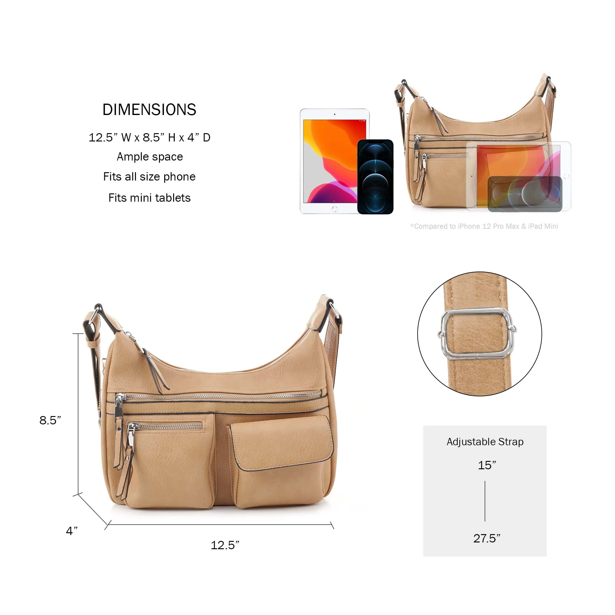 Elle Concealed Carry Hobo Handbag - Image 41