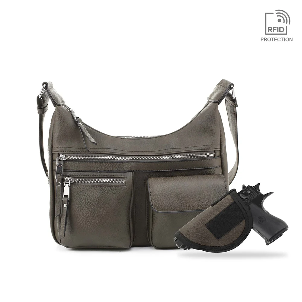 Elle Concealed Carry Hobo Handbag - Image 7