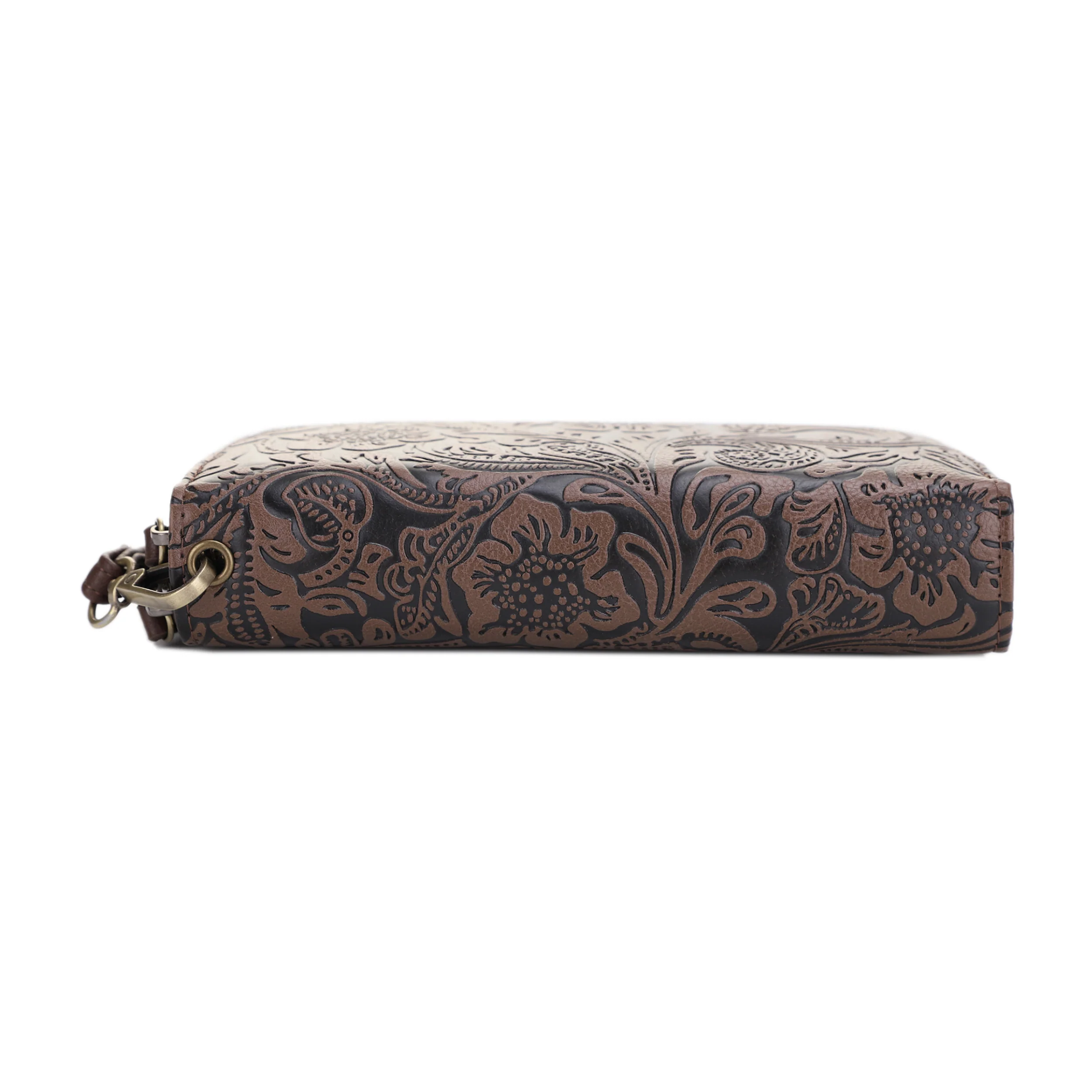 Filly Flora Embossed Wallet with Wrist Strap - Image 14