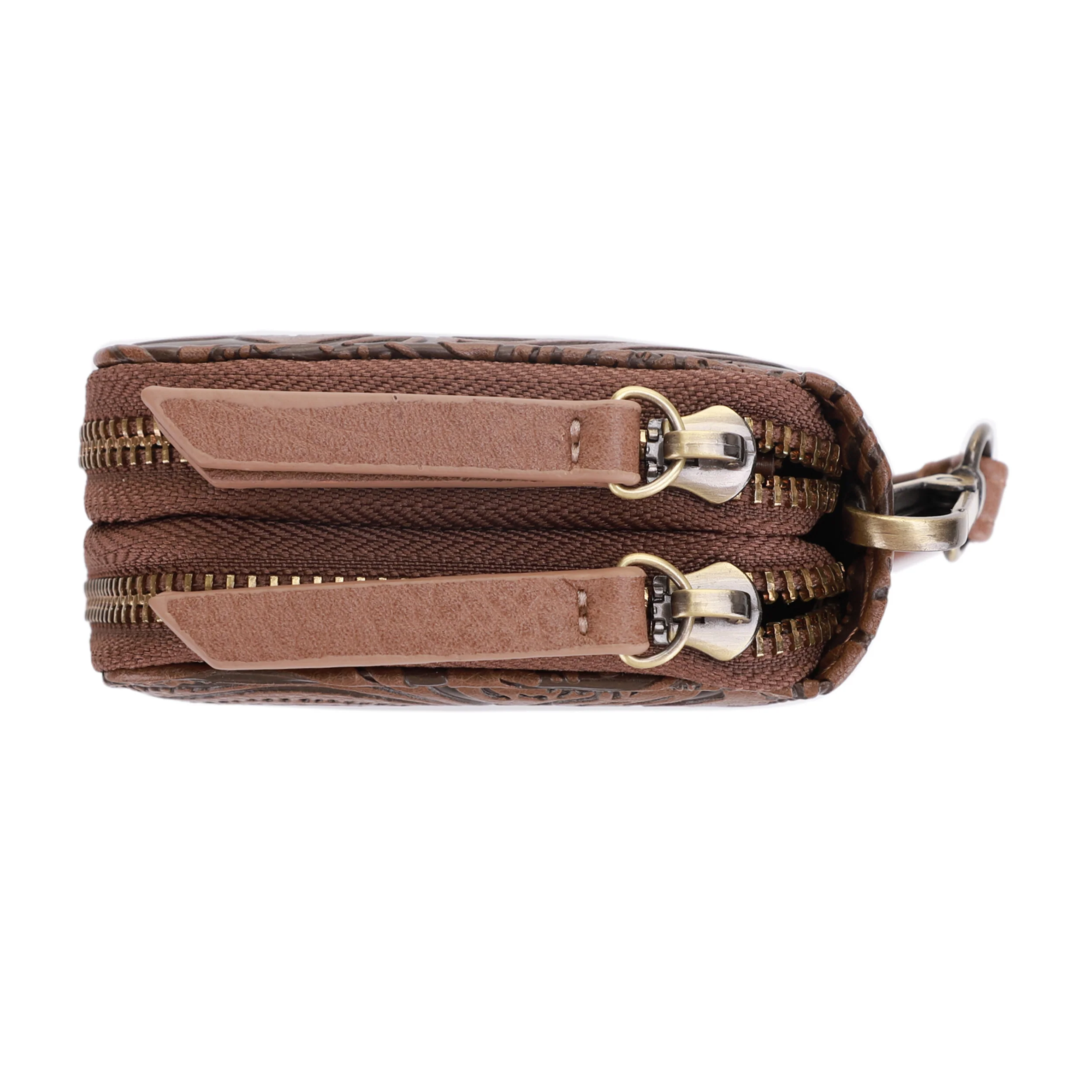 Filly Flora Embossed Wallet with Wrist Strap - Image 35