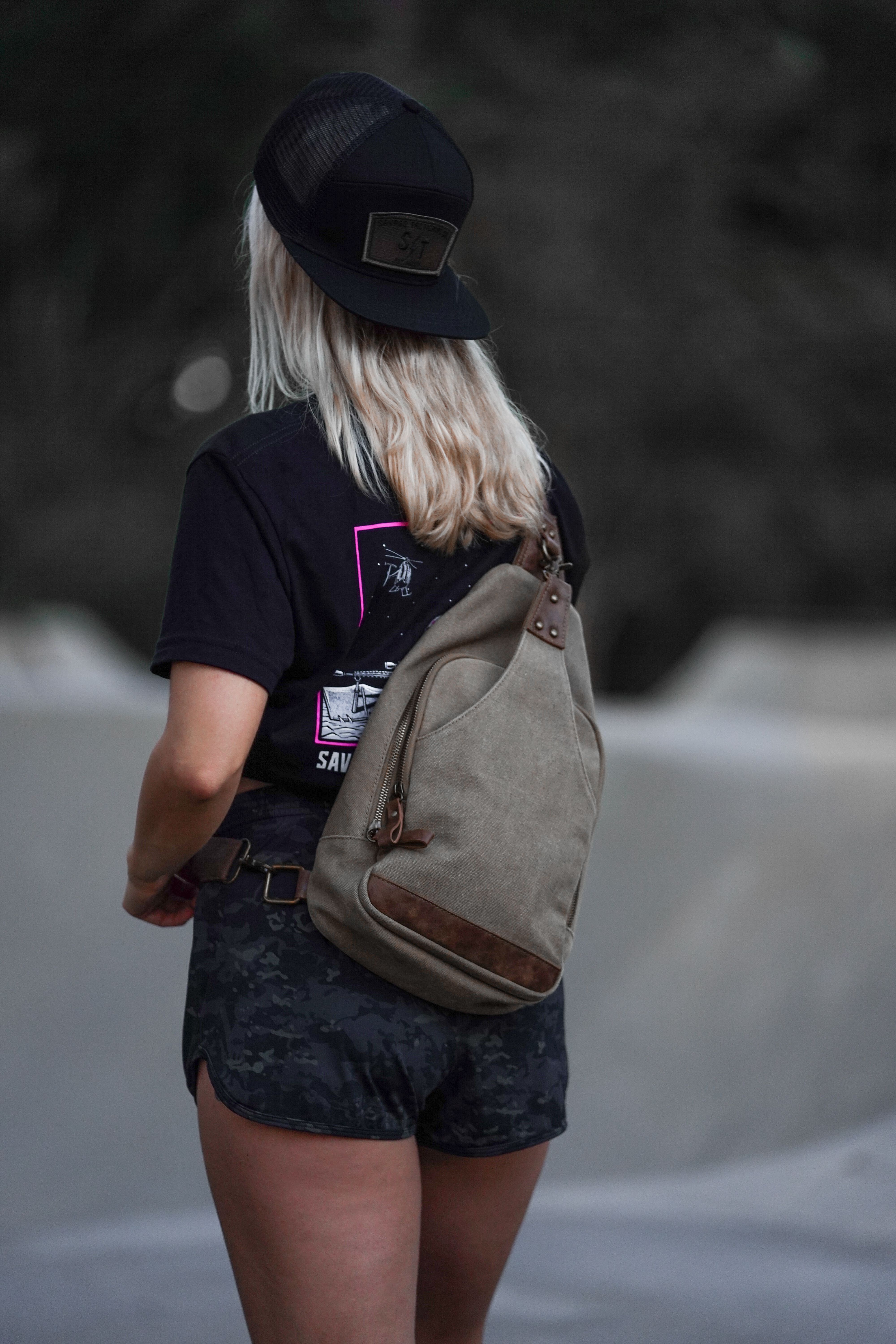 Glacier Unisex Canvas Sling Shoulder Concealed Backpack - Image 18