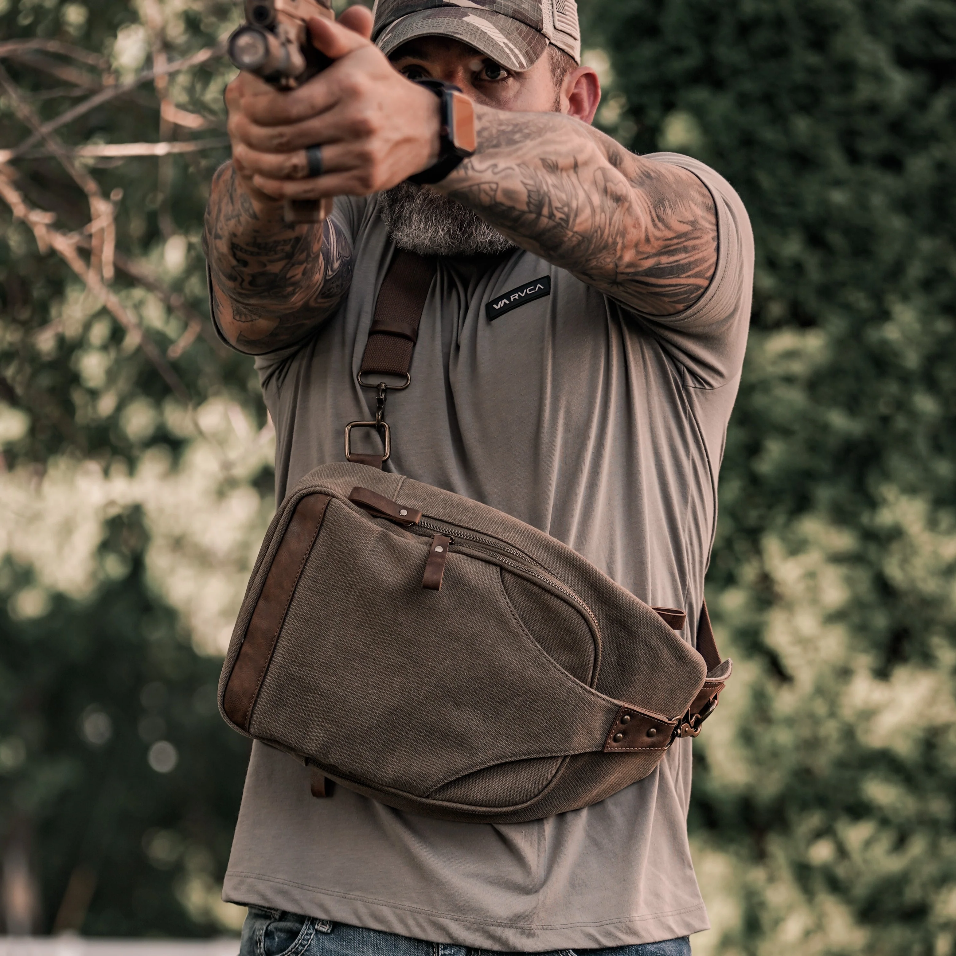 Glacier Unisex Canvas Sling Shoulder Concealed Backpack - Image 19