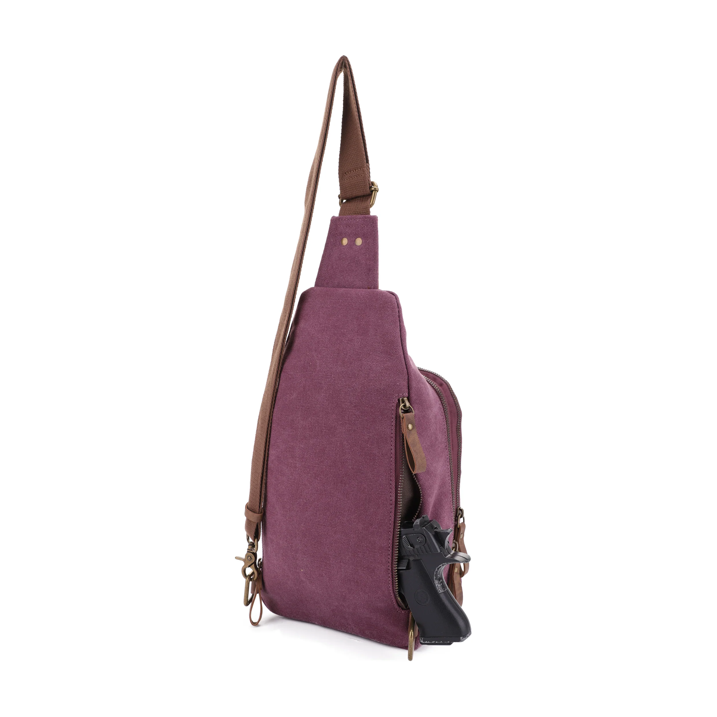 Glacier Unisex Canvas Sling Shoulder Concealed Backpack - Image 36