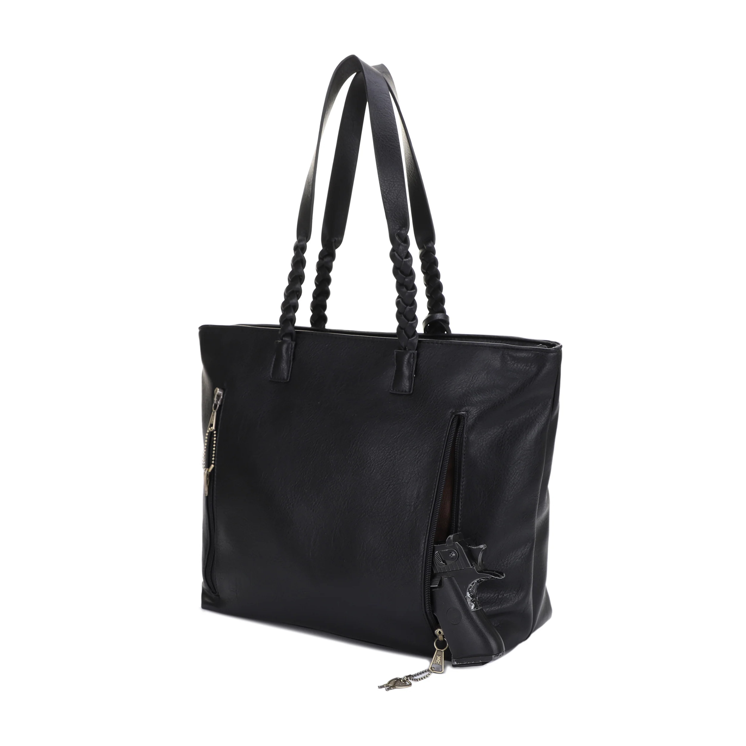 Helena Braided Handle Concealed Carry Tote Bag - Image 17
