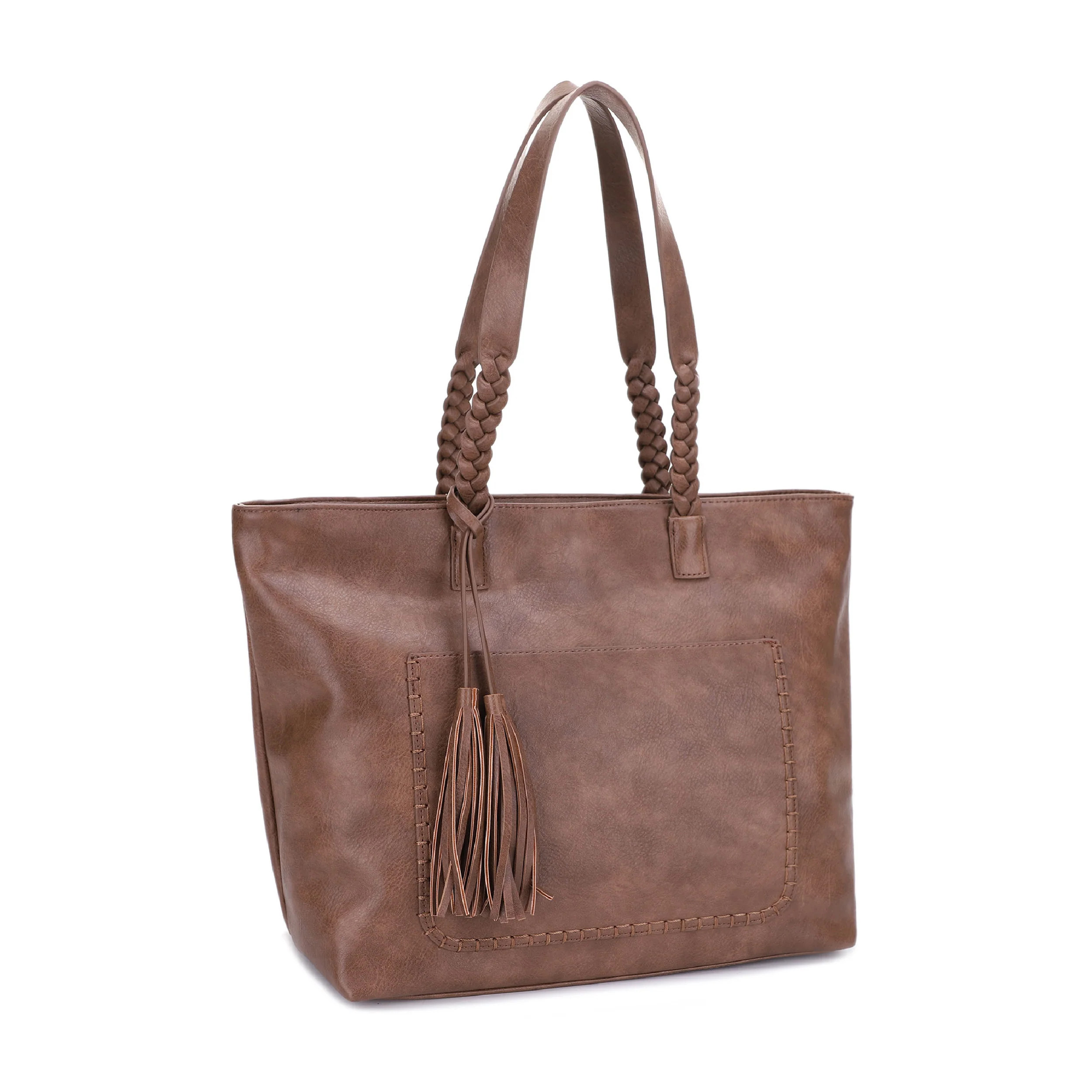 Helena Braided Handle Concealed Carry Tote Bag - Image 26