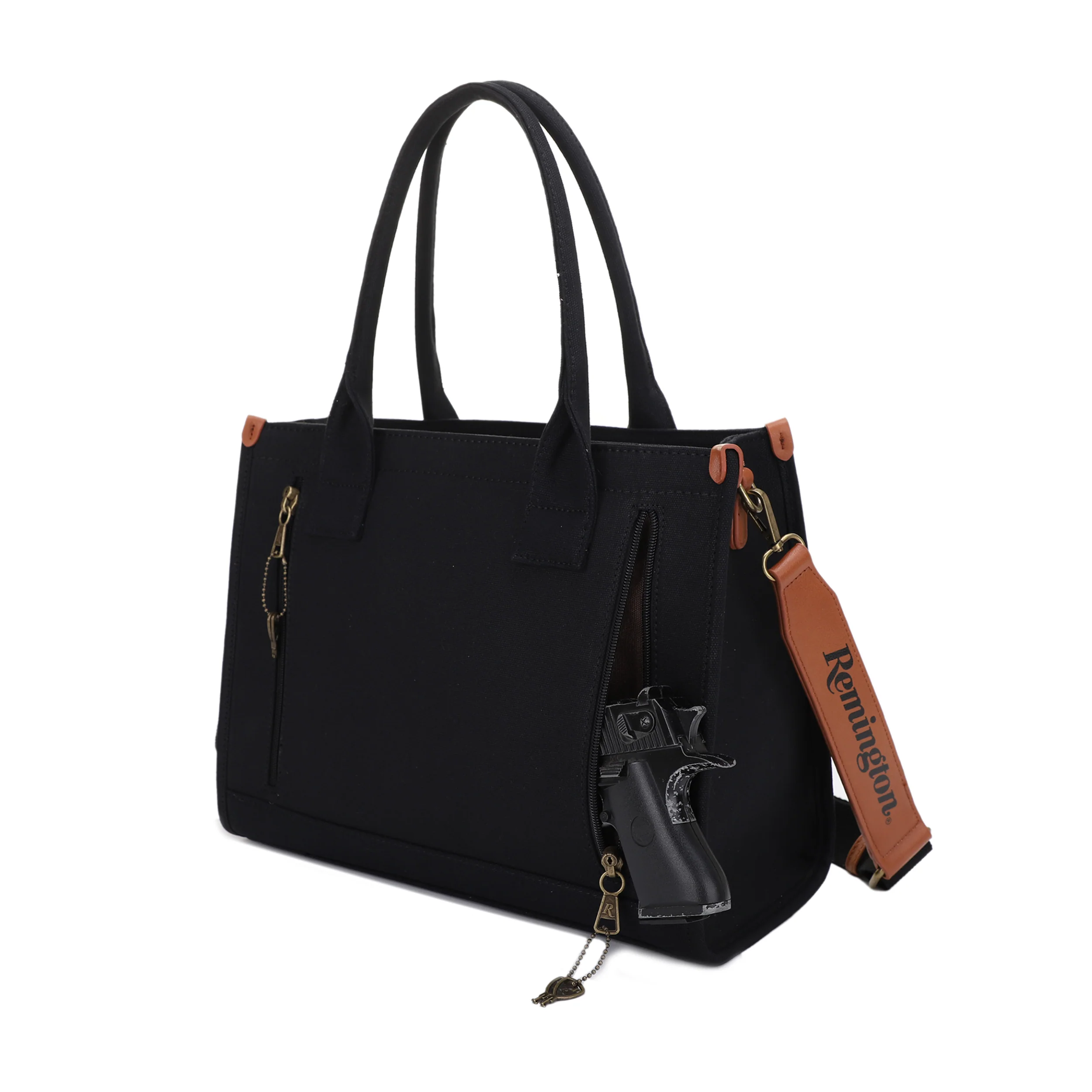 Remington Huntsville Concealed Carry Canvas Lock and Key Book Tote - Image 19