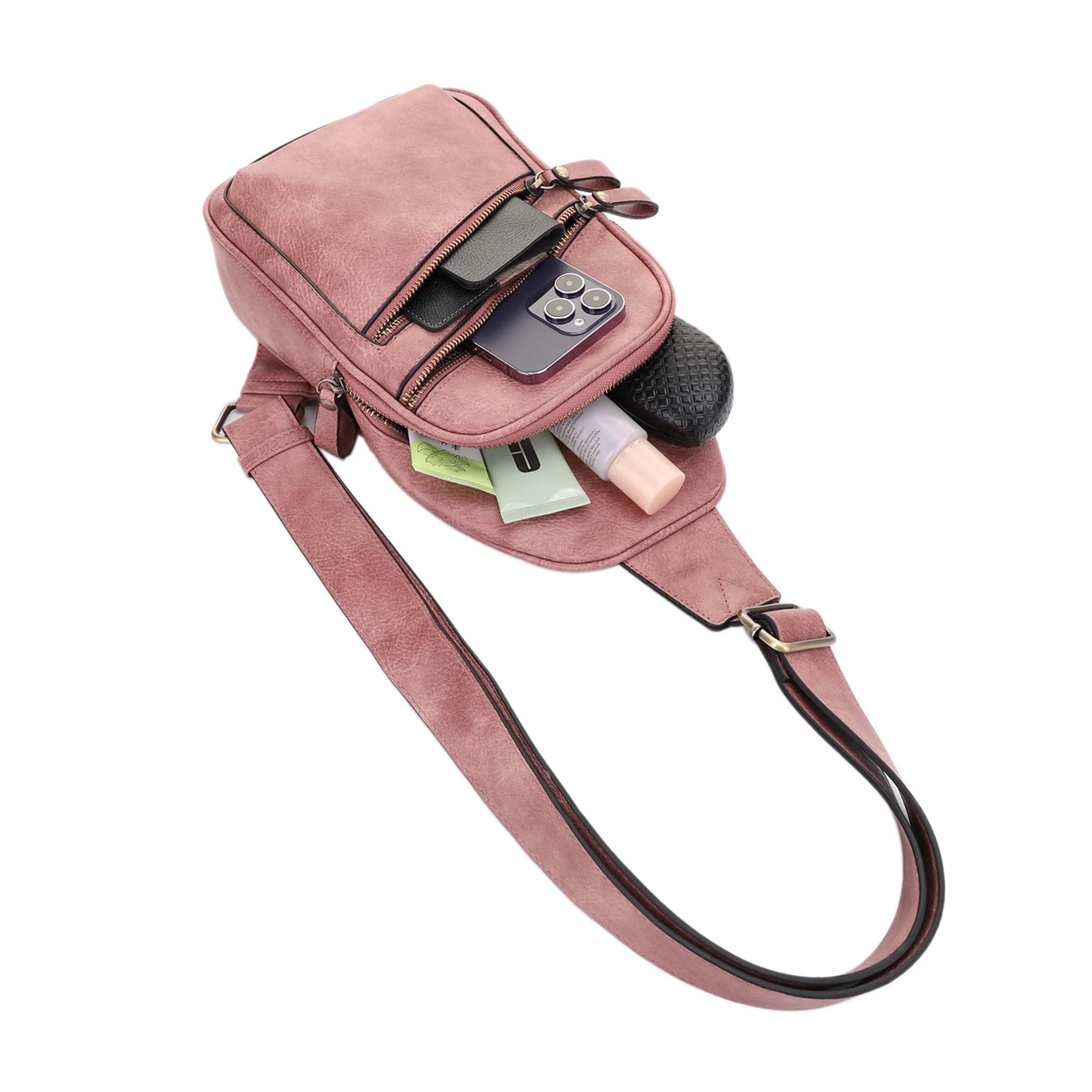 Jeannie Concealed Carry Lock and Key Sling Shoulder Backpack - Image 12