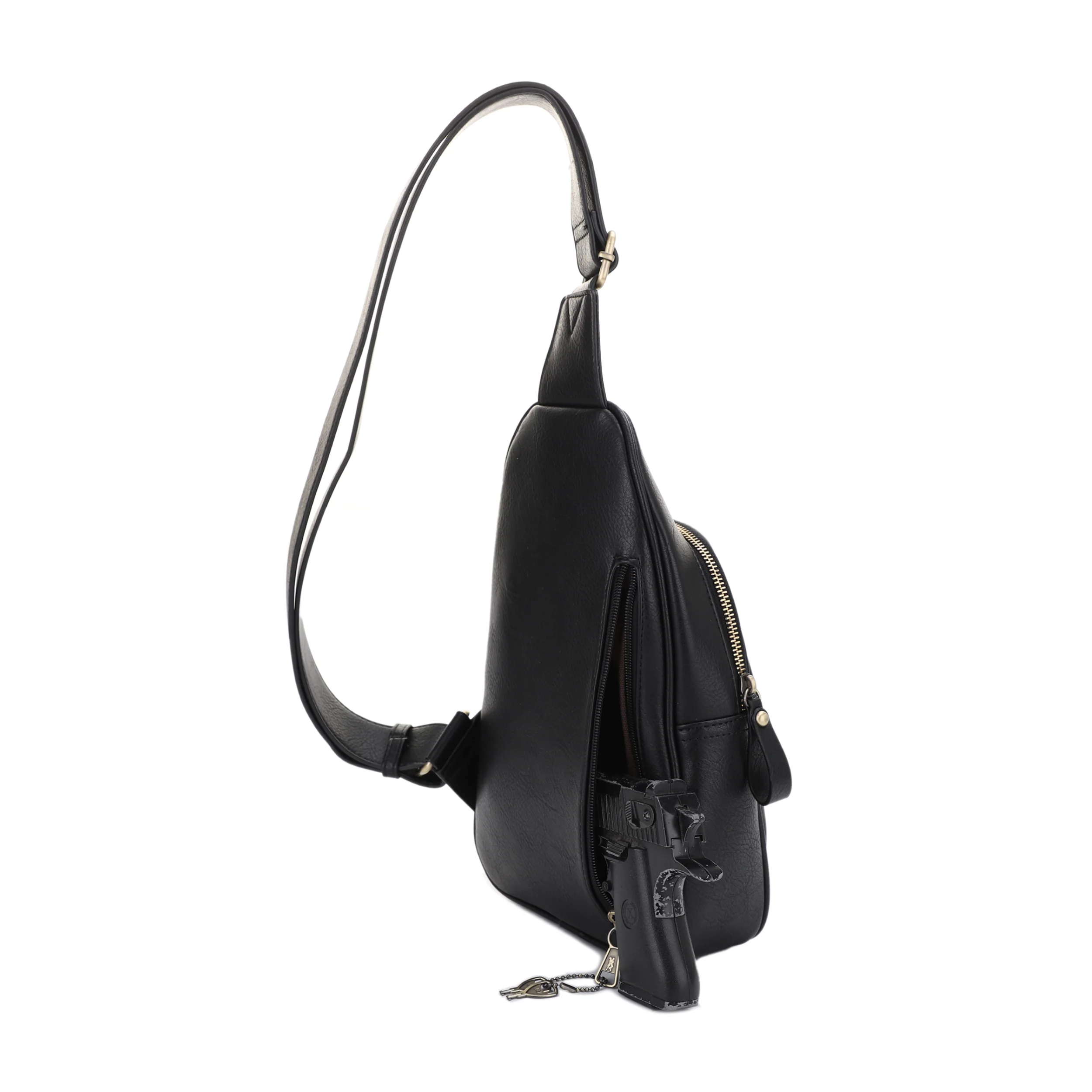 Jeannie Concealed Carry Lock and Key Sling Shoulder Backpack - Image 17