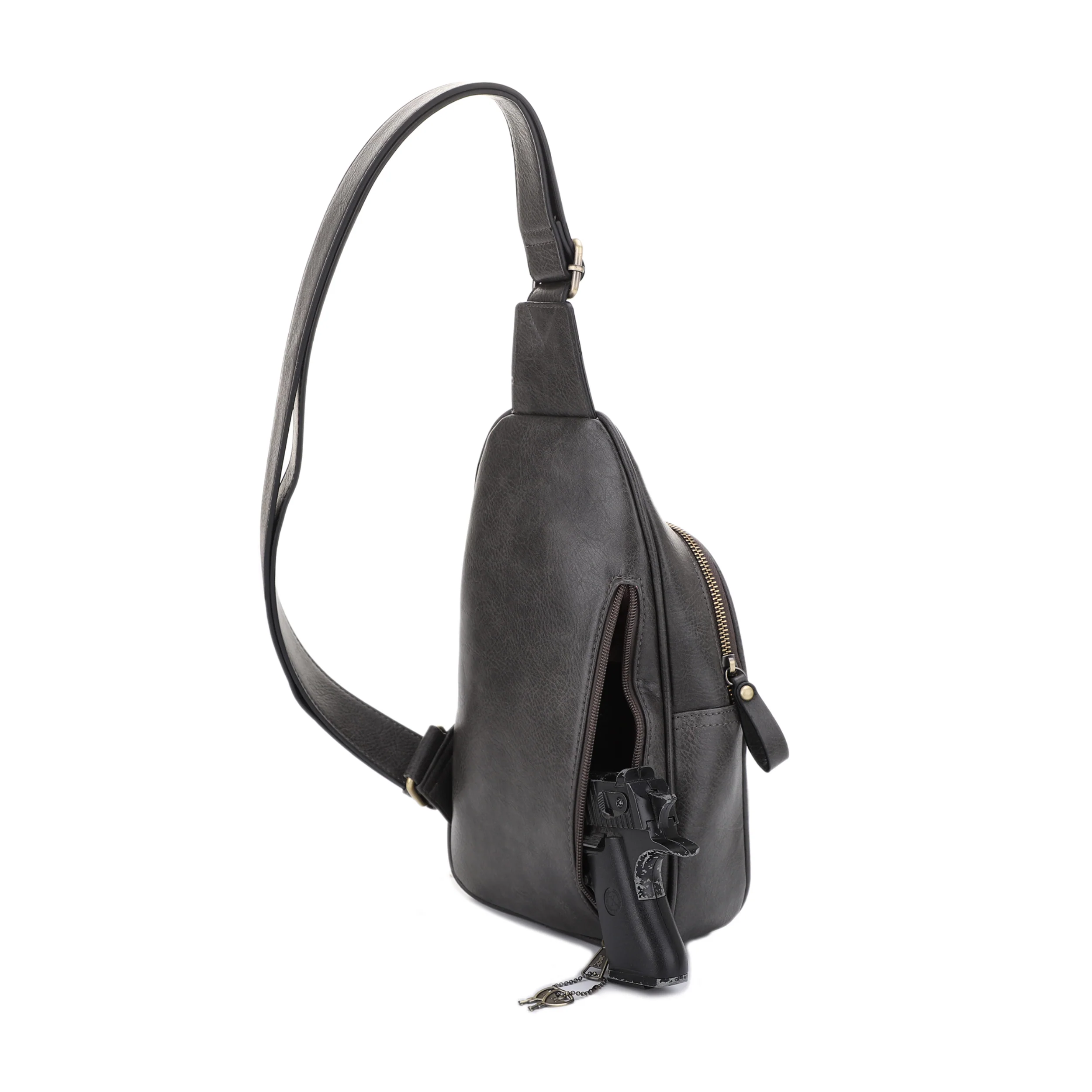 Jeannie Concealed Carry Lock and Key Sling Shoulder Backpack - Image 23