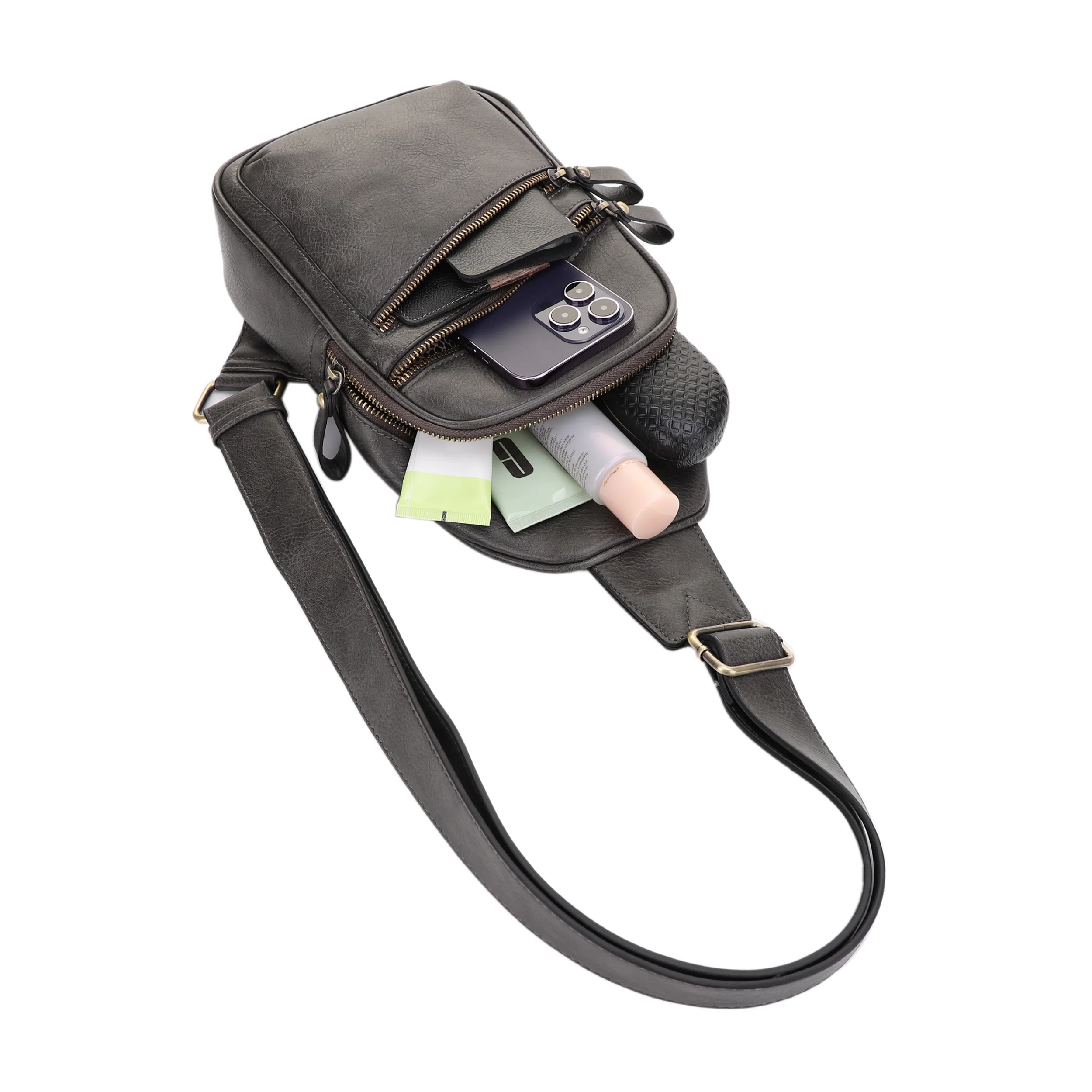 Jeannie Concealed Carry Lock and Key Sling Shoulder Backpack - Image 24