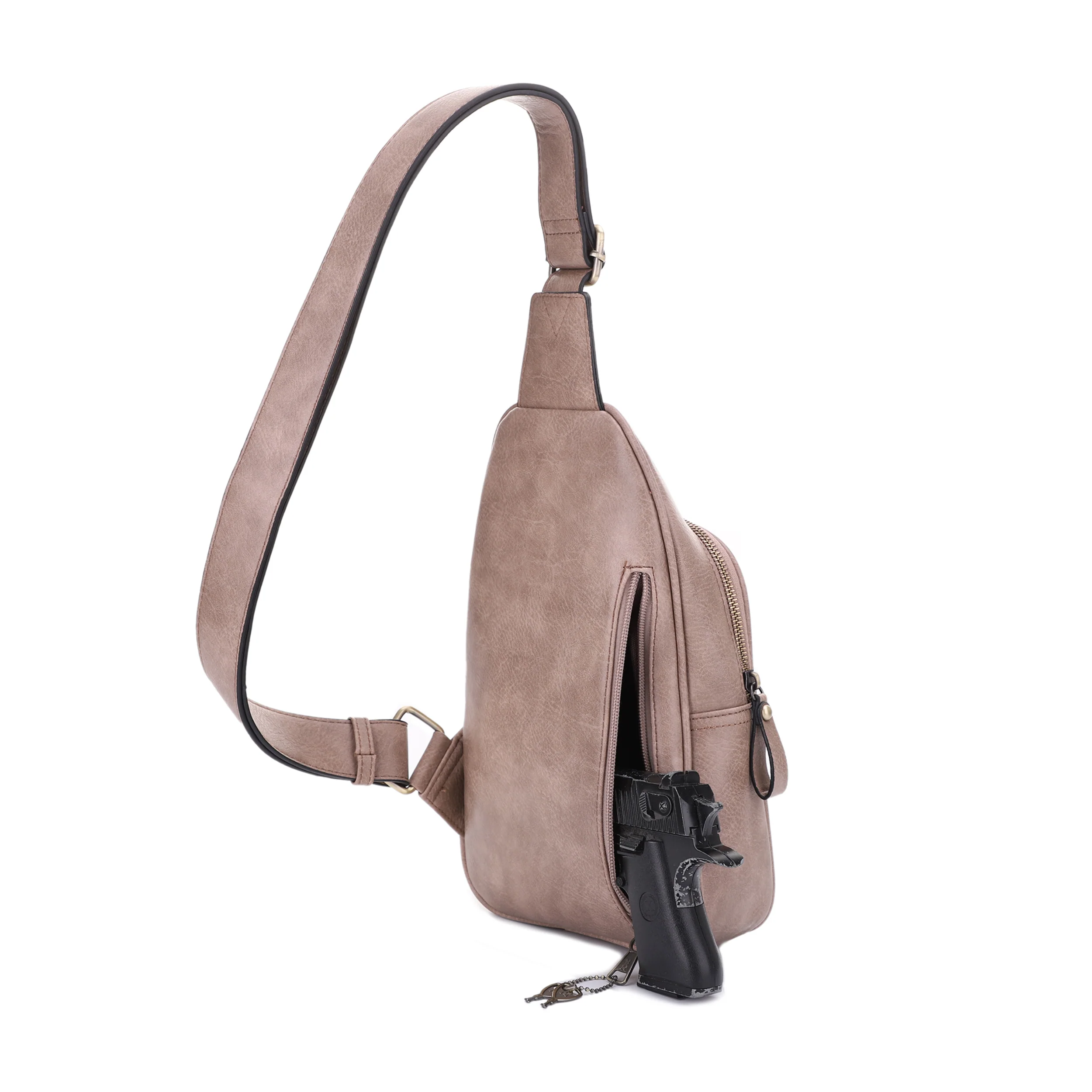 Jeannie Concealed Carry Lock and Key Sling Shoulder Backpack - Image 35