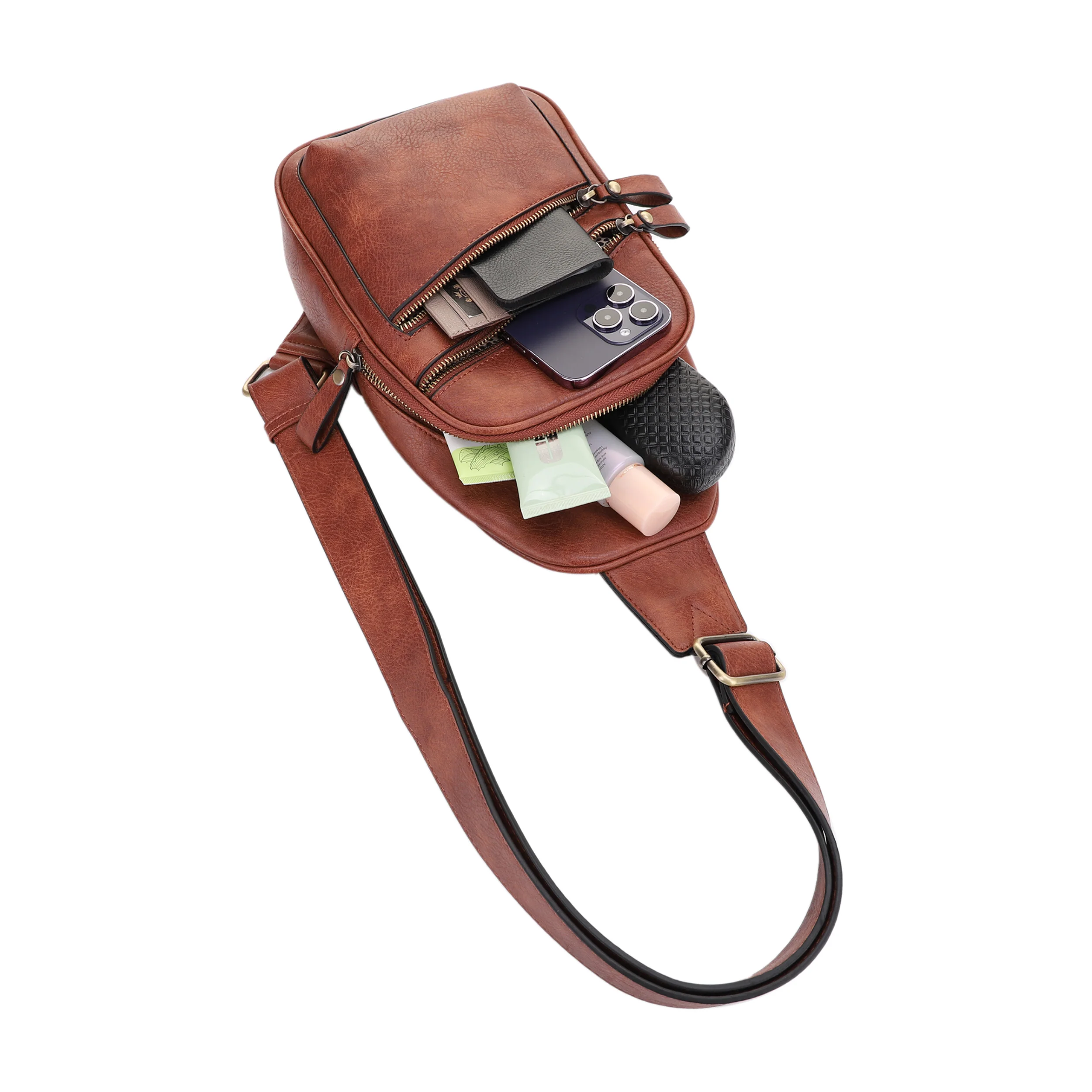 Jeannie Concealed Carry Lock and Key Sling Shoulder Backpack - Image 5