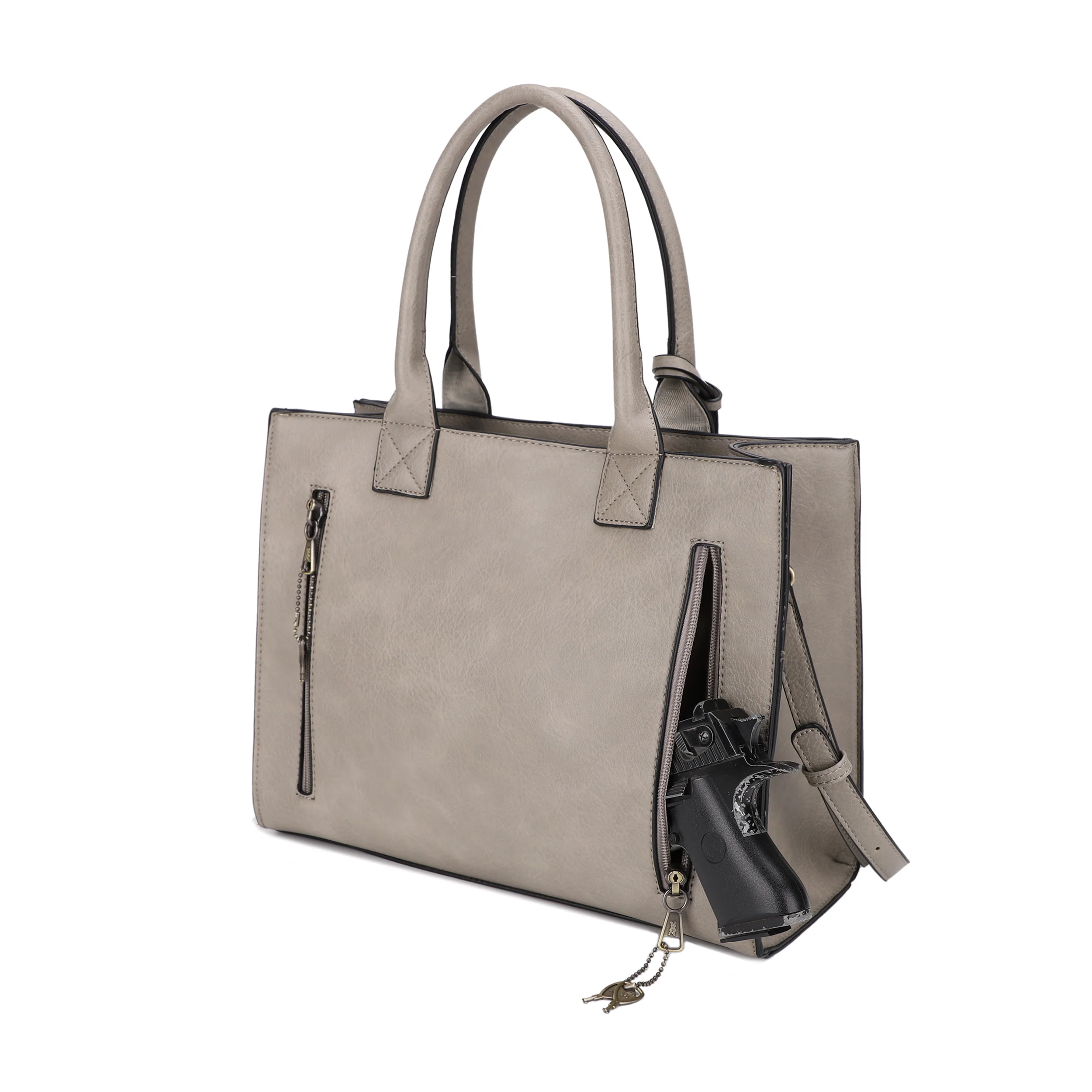 Kate Concealed Carry Lock and Key Satchel with Coin Pouch - Image 13