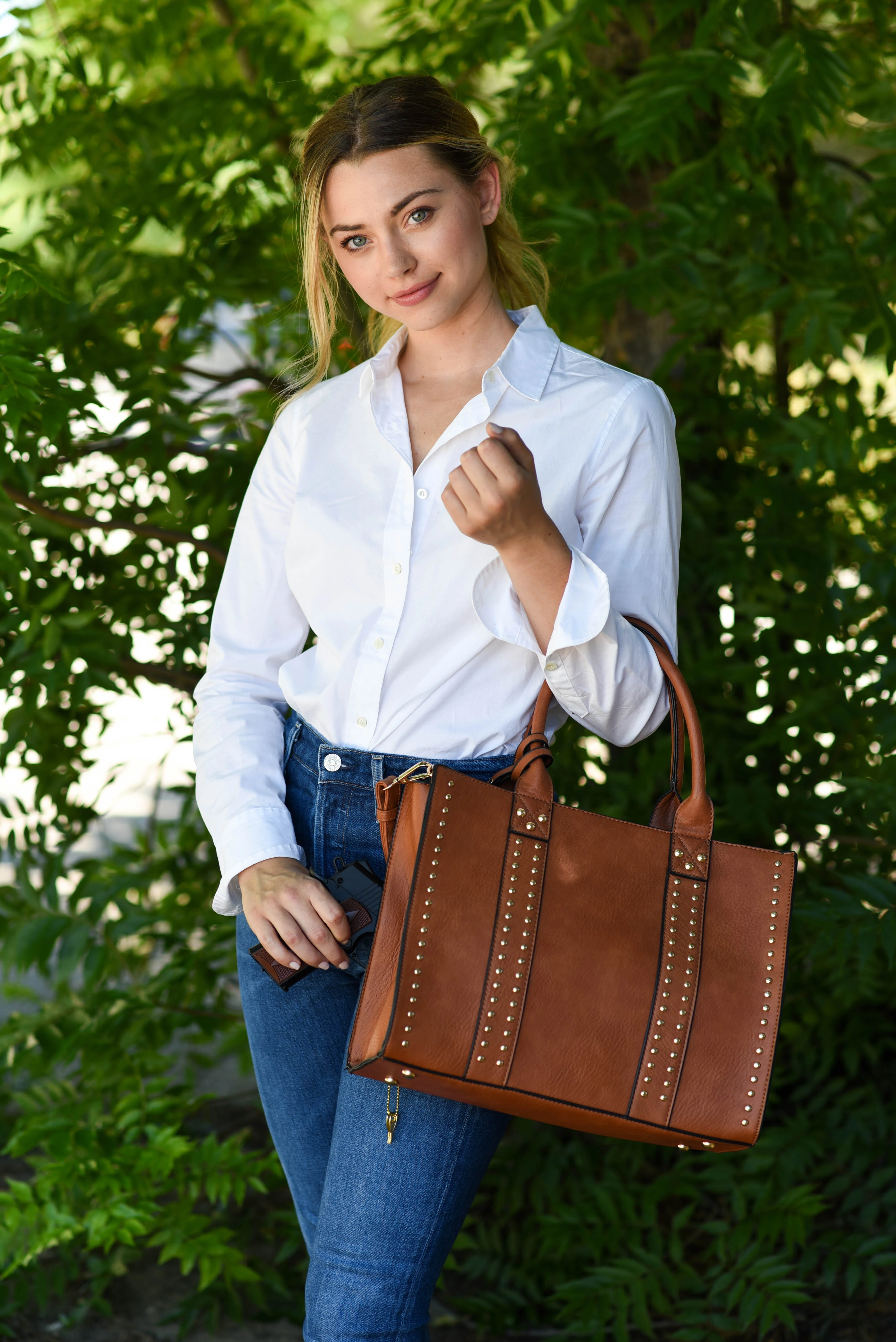 Kate Concealed Carry Lock and Key Satchel with Coin Pouch - Image 19
