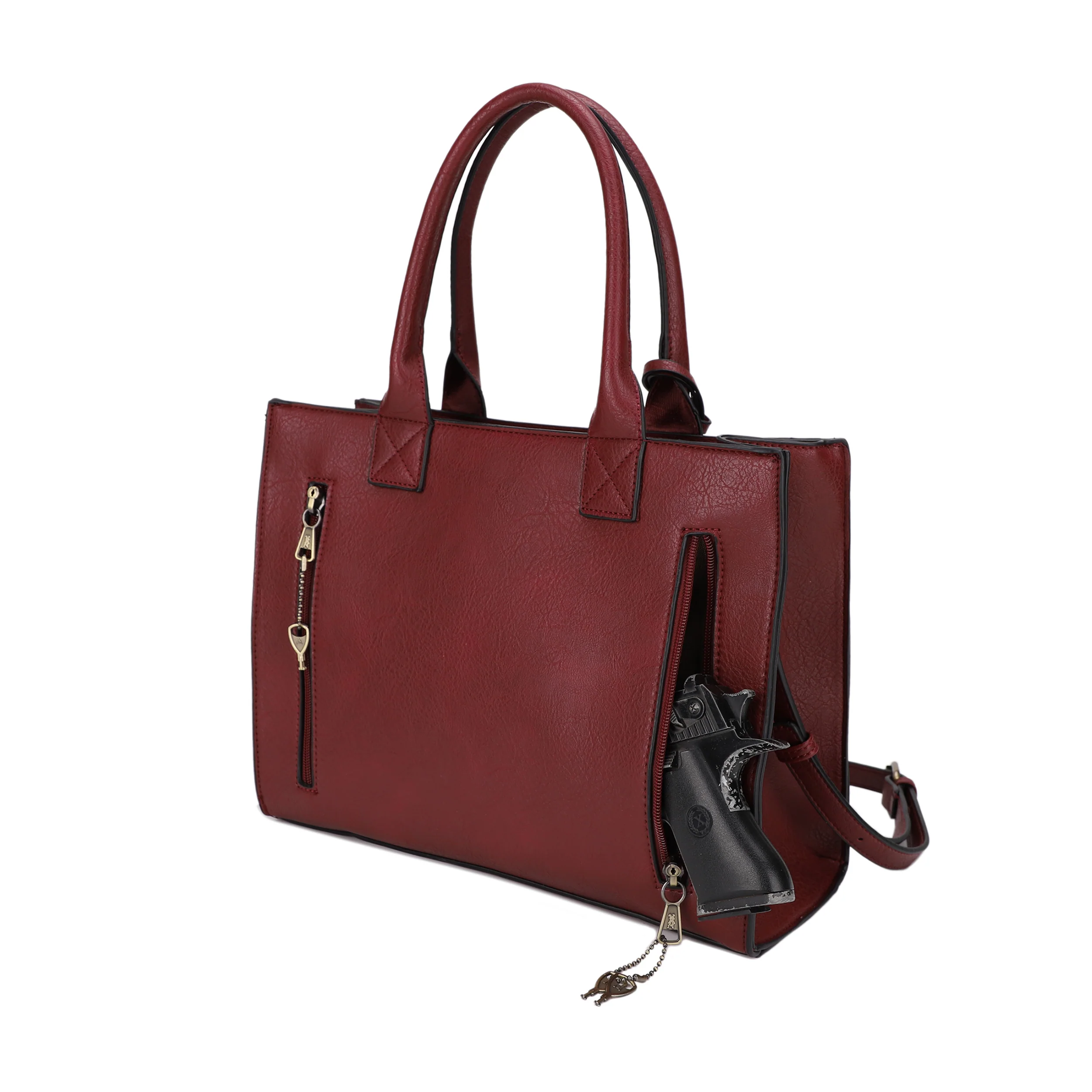Kate Concealed Carry Lock and Key Satchel with Coin Pouch - Image 38