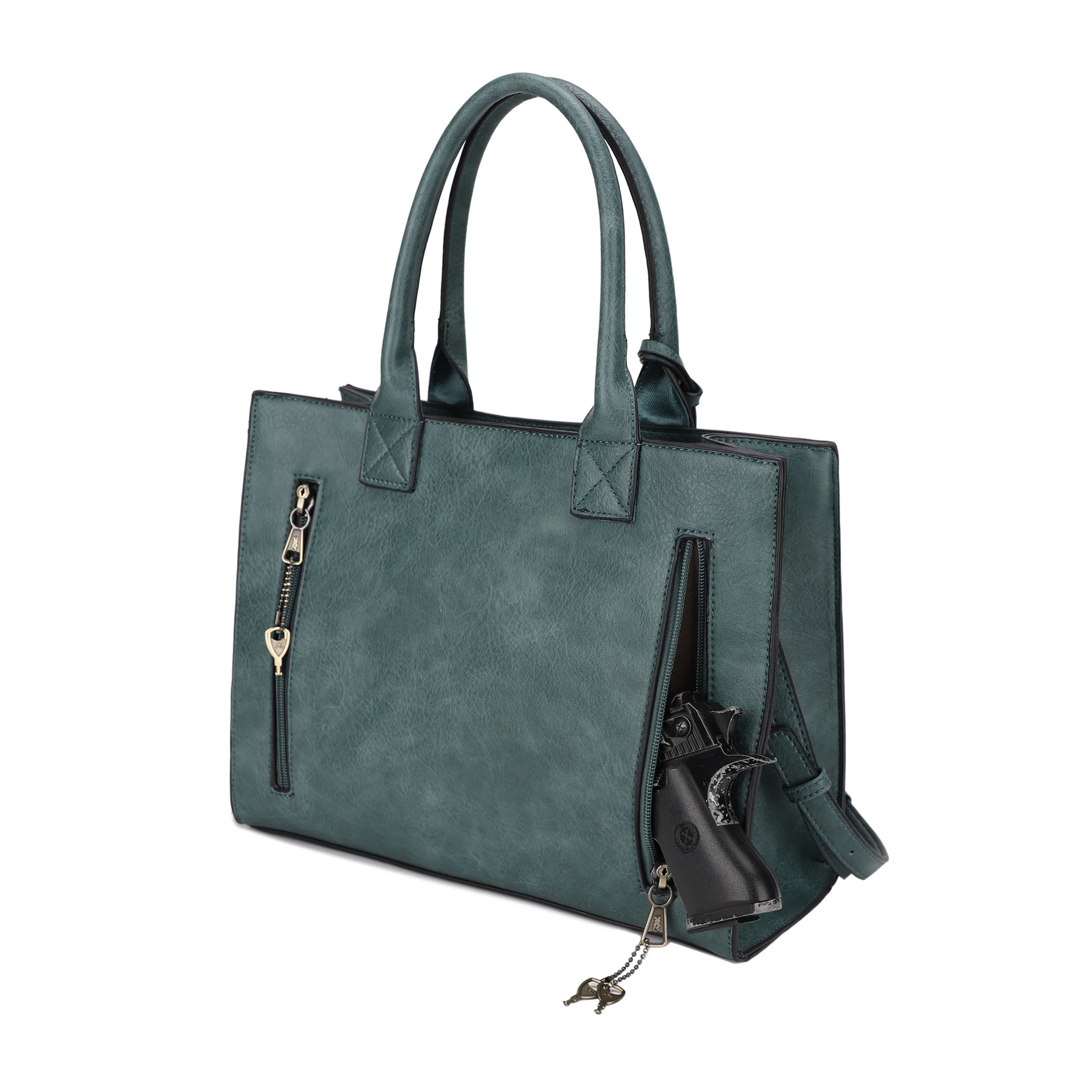 Kate Concealed Carry Lock and Key Satchel with Coin Pouch - Image 46