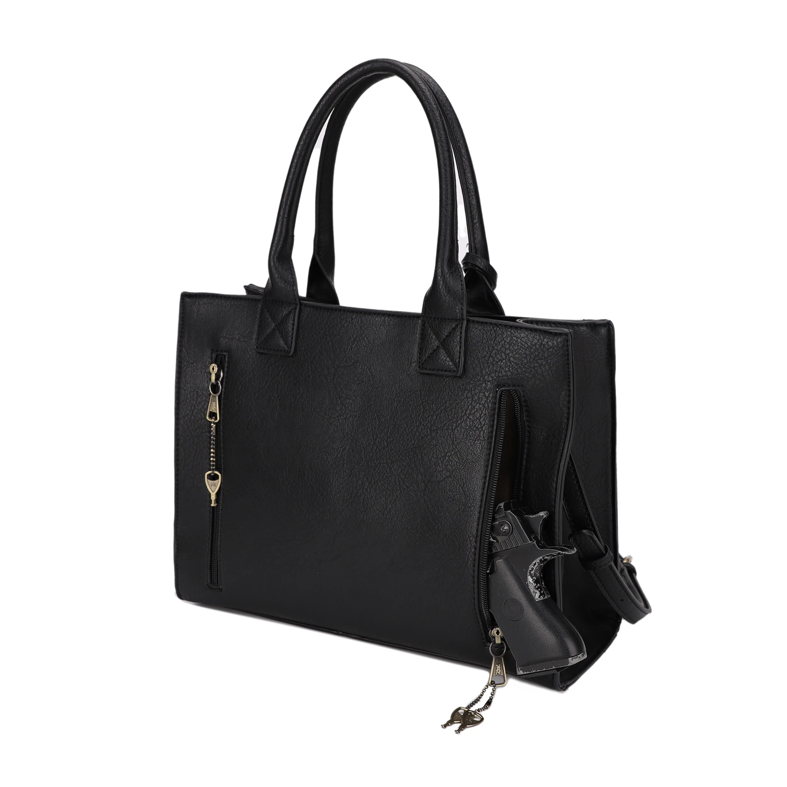 Kate Concealed Carry Lock and Key Satchel with Coin Pouch - Image 5