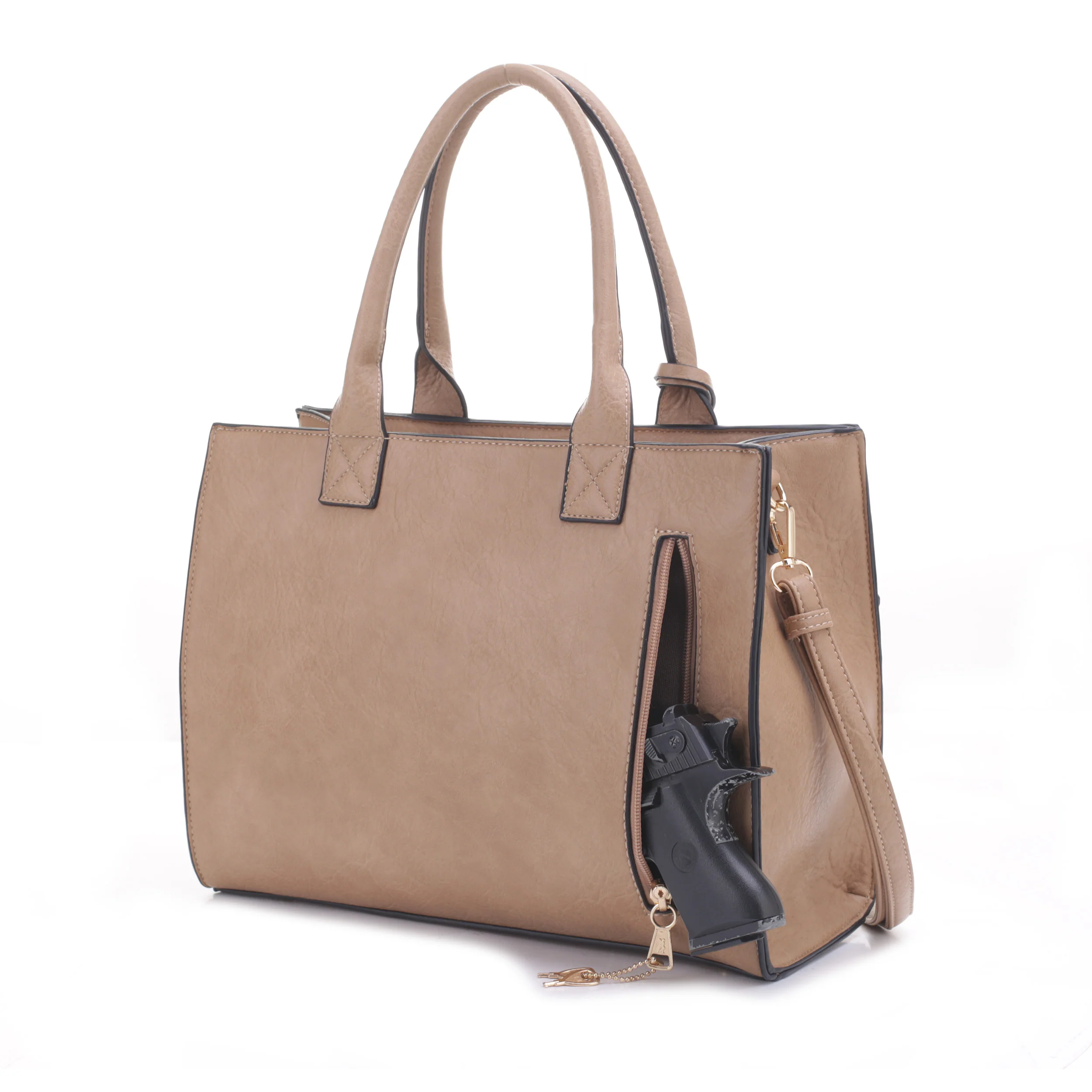 Kate Concealed Carry Lock and Key Satchel with Coin Pouch - Image 53