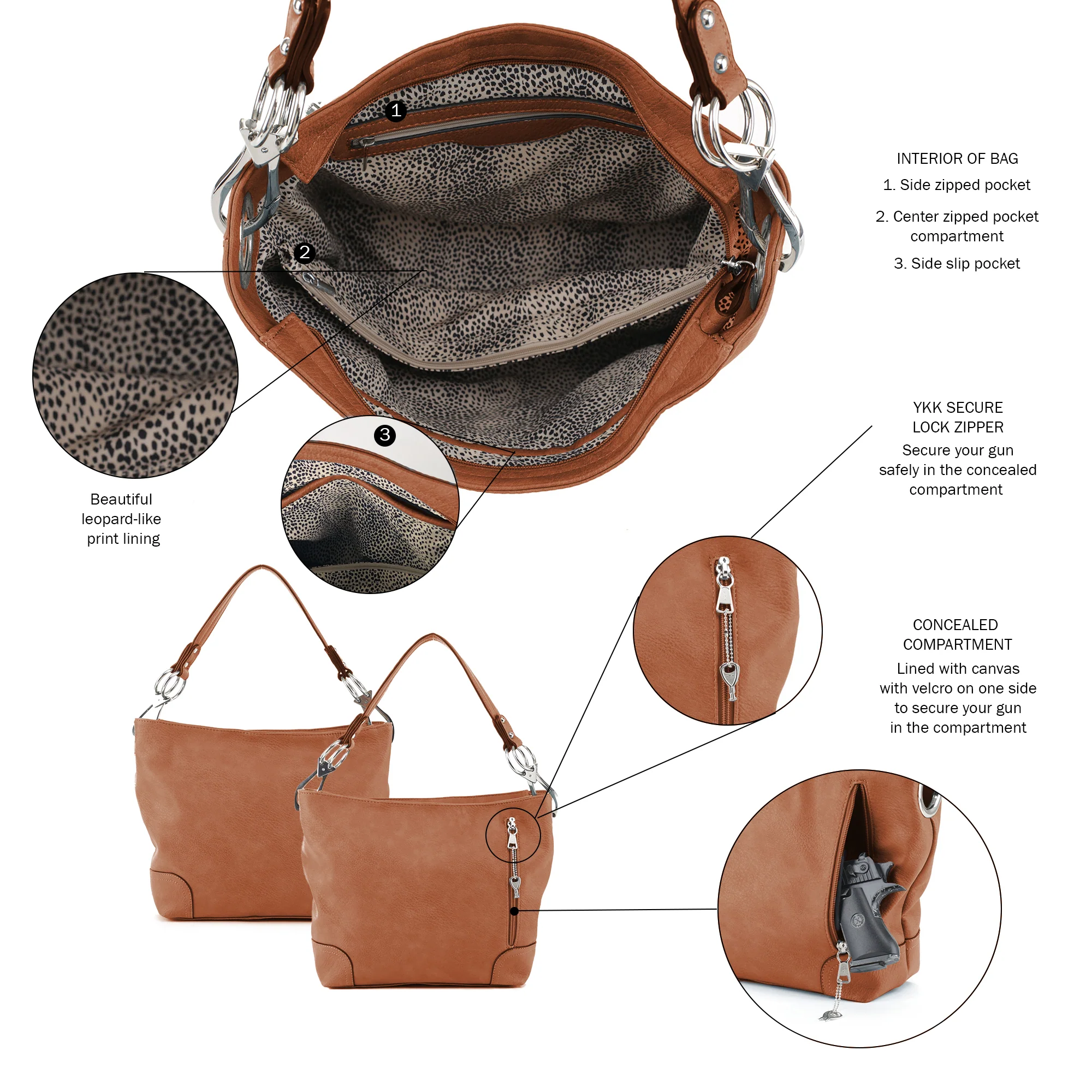 Lydia Lock and Key Hobo Shoulder Bag - Image 3
