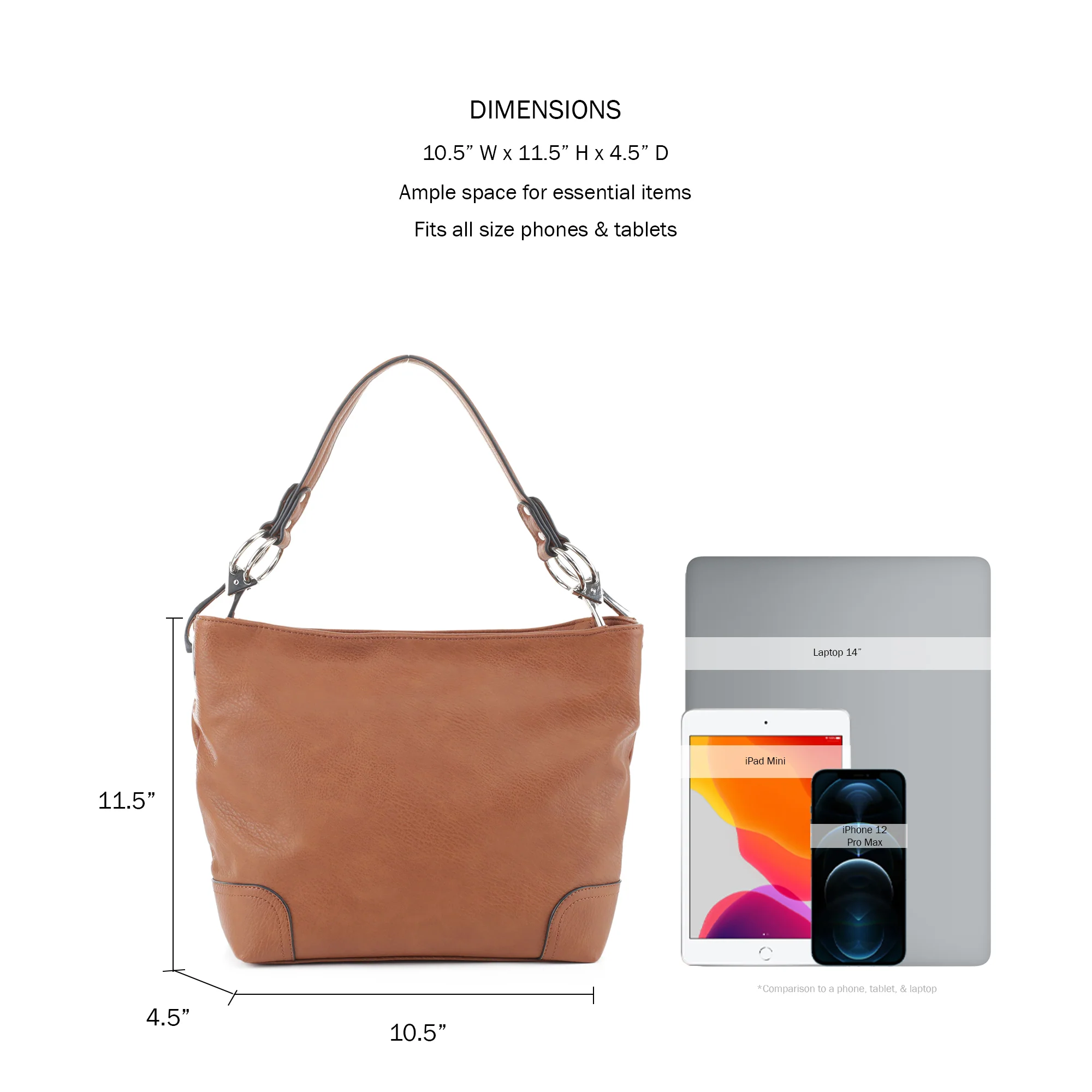 Lydia Lock and Key Hobo Shoulder Bag - Image 4