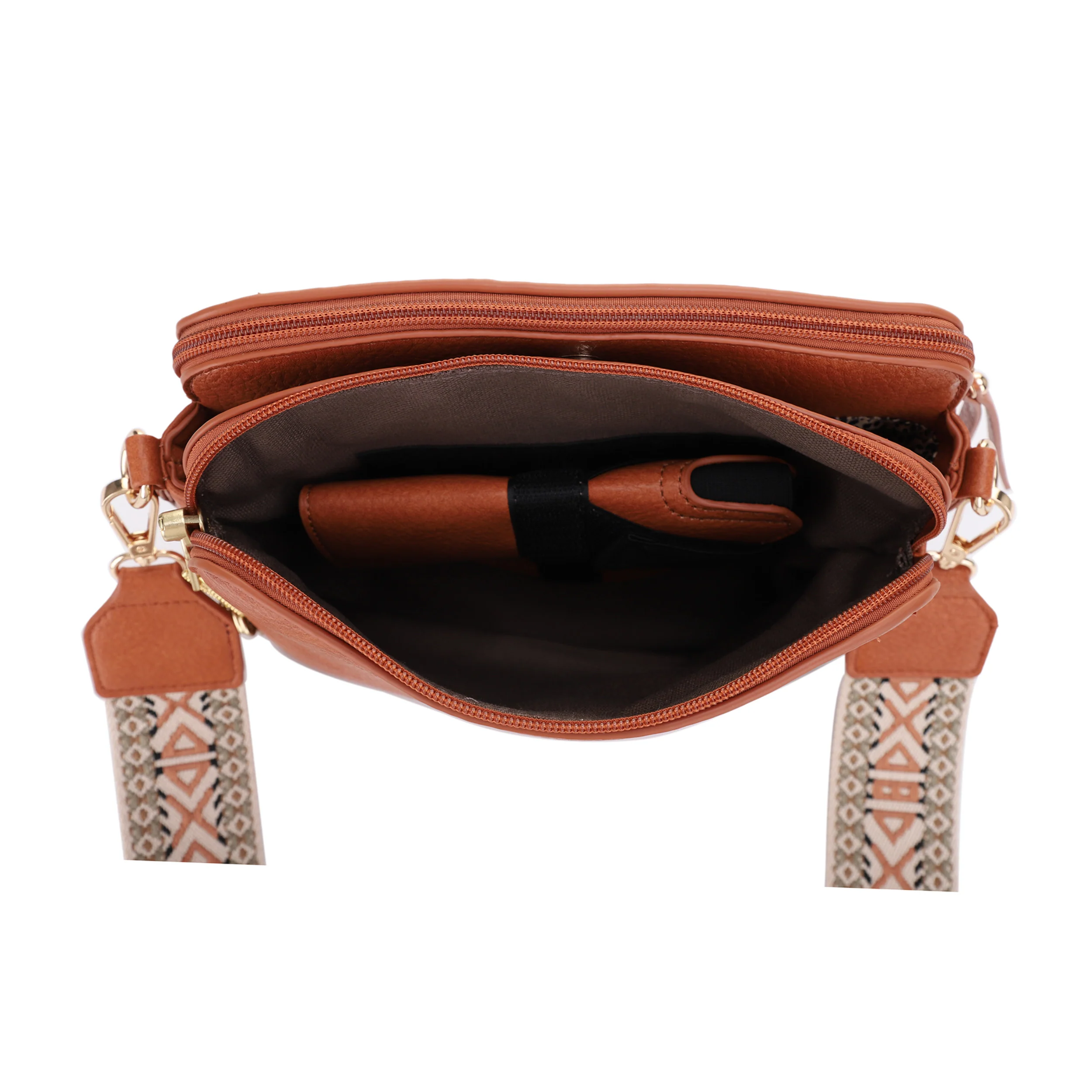 Rebecca Triple Compartment Lock and Key Concealed Carry Crossbody - Image 19