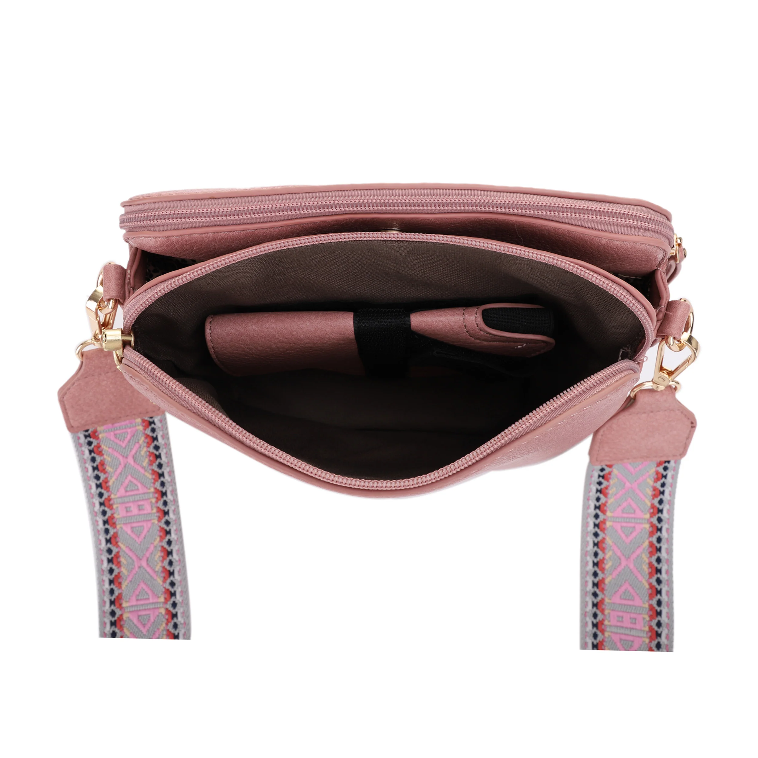 Rebecca Triple Compartment Lock and Key Concealed Carry Crossbody - Image 31