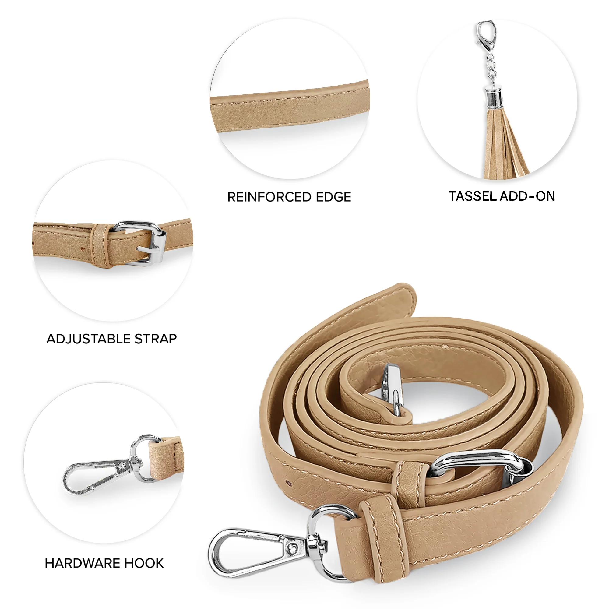 Replacement Shoulder Strap w/ Tassel - Silver Hardware - Image 12