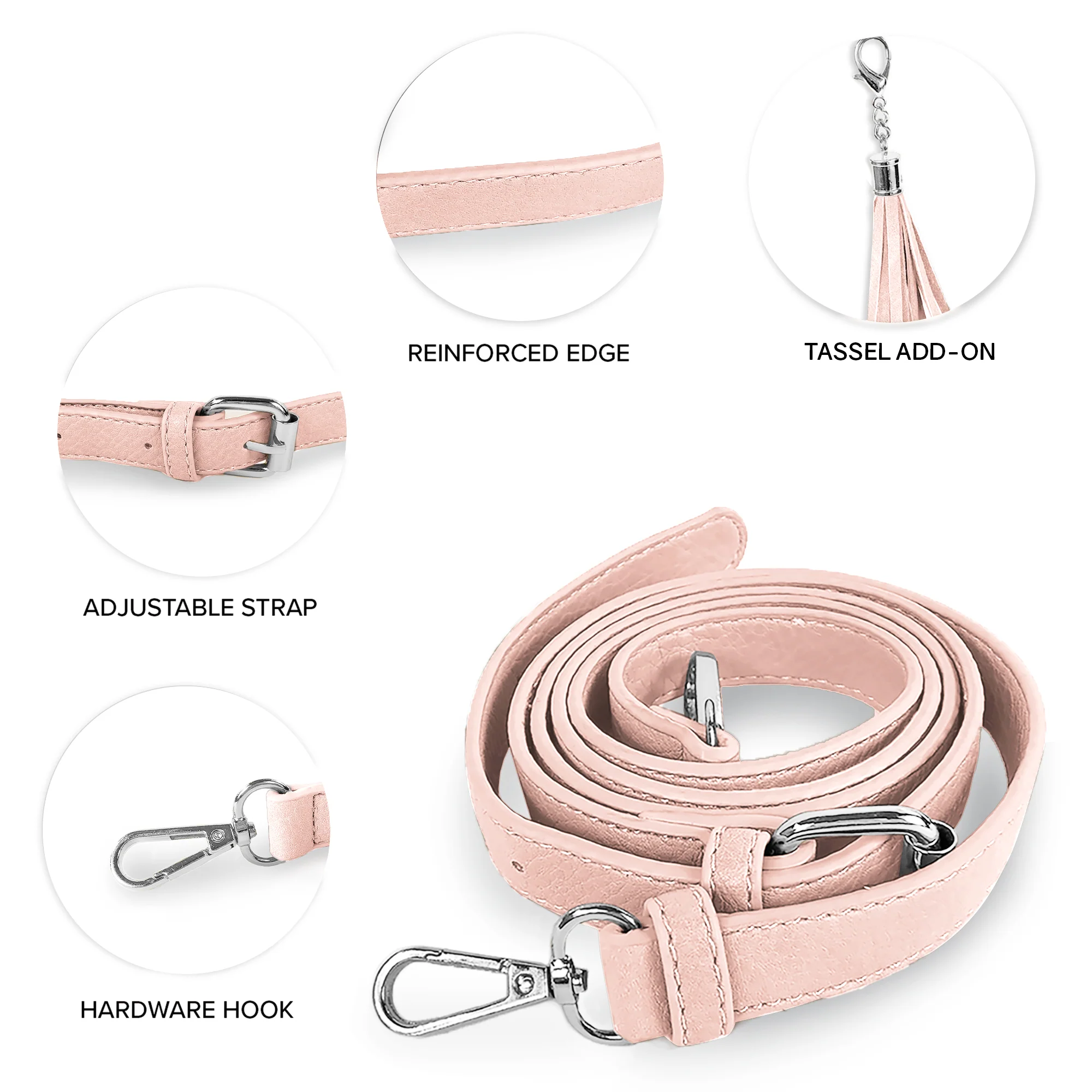 Replacement Shoulder Strap w/ Tassel - Silver Hardware - Image 15
