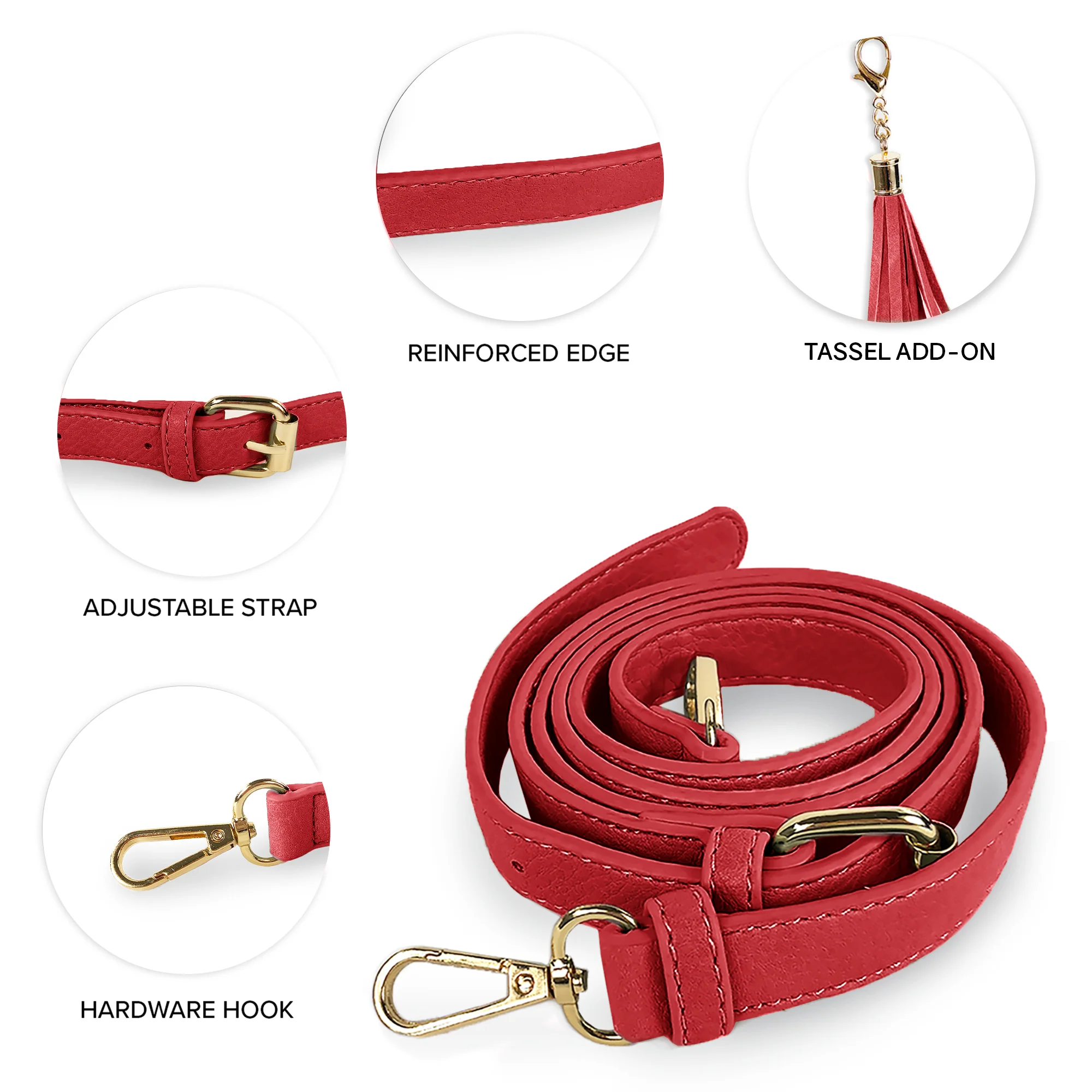 Replacement Shoulder Strap w/ Tassel - Gold Hardware - Image 17
