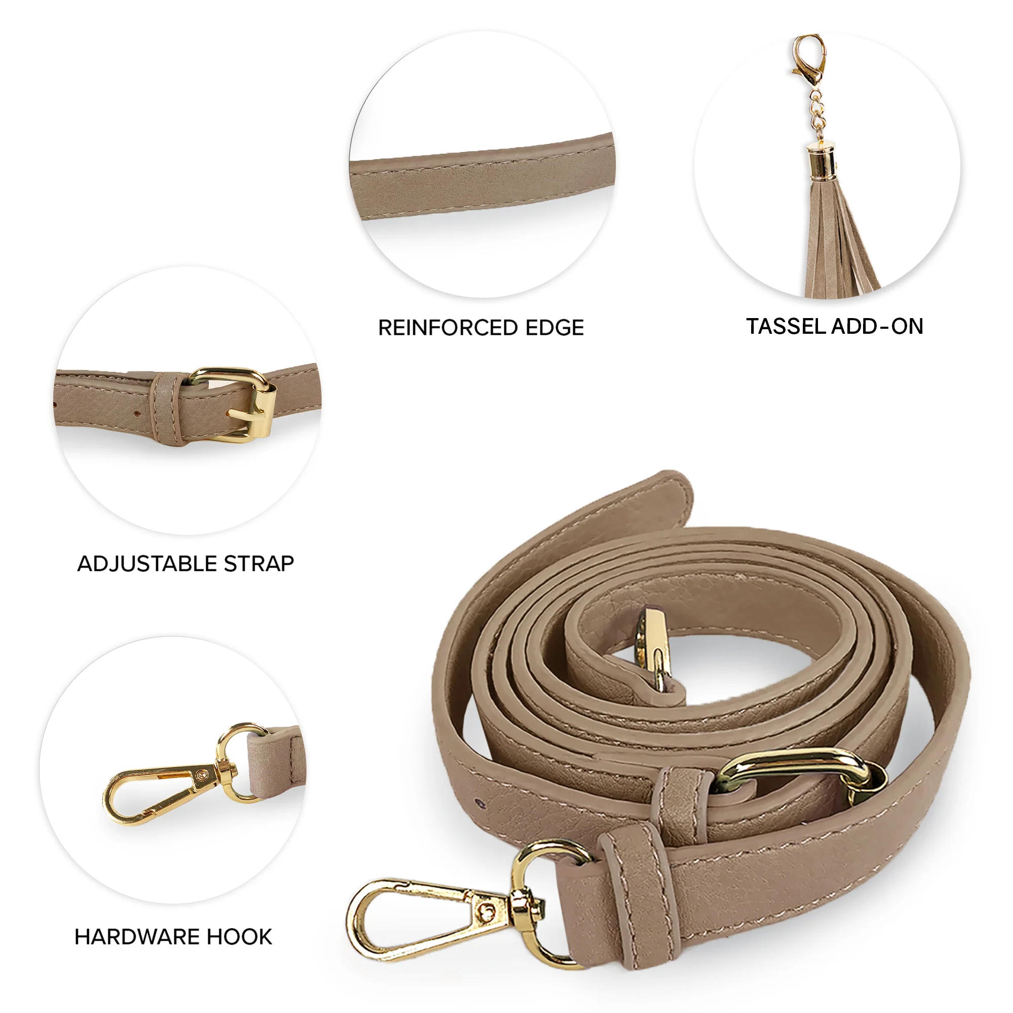 Replacement Shoulder Strap w/ Tassel - Gold Hardware - Image 26
