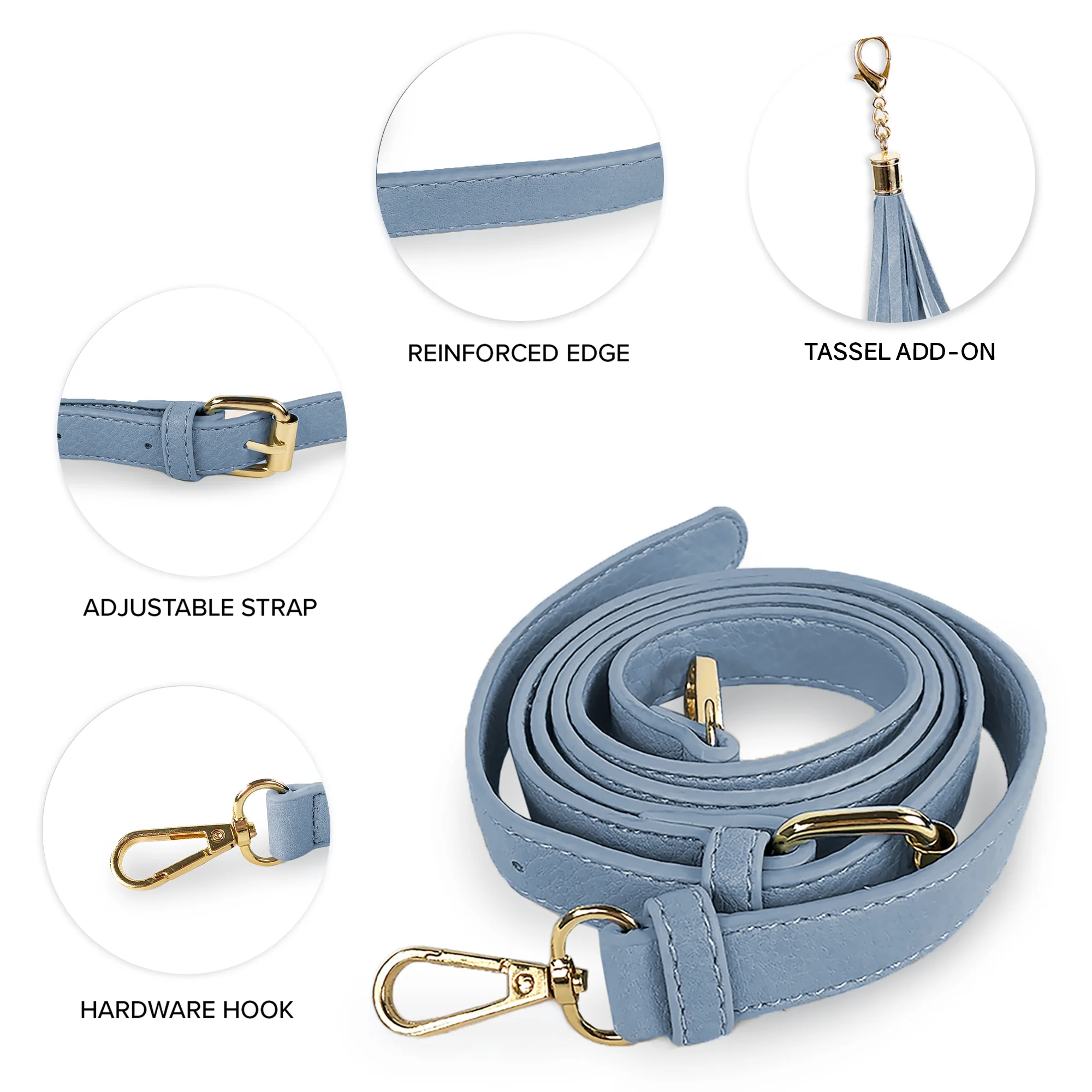 Replacement Shoulder Strap w/ Tassel - Gold Hardware - Image 5