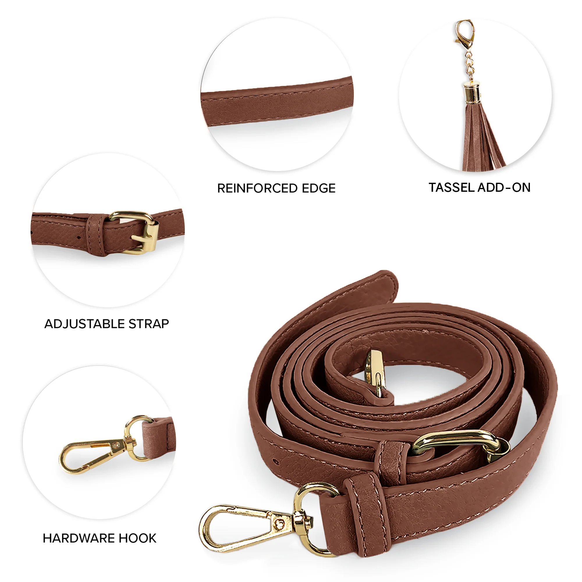 Replacement Shoulder Strap w/ Tassel - Gold Hardware - Image 8