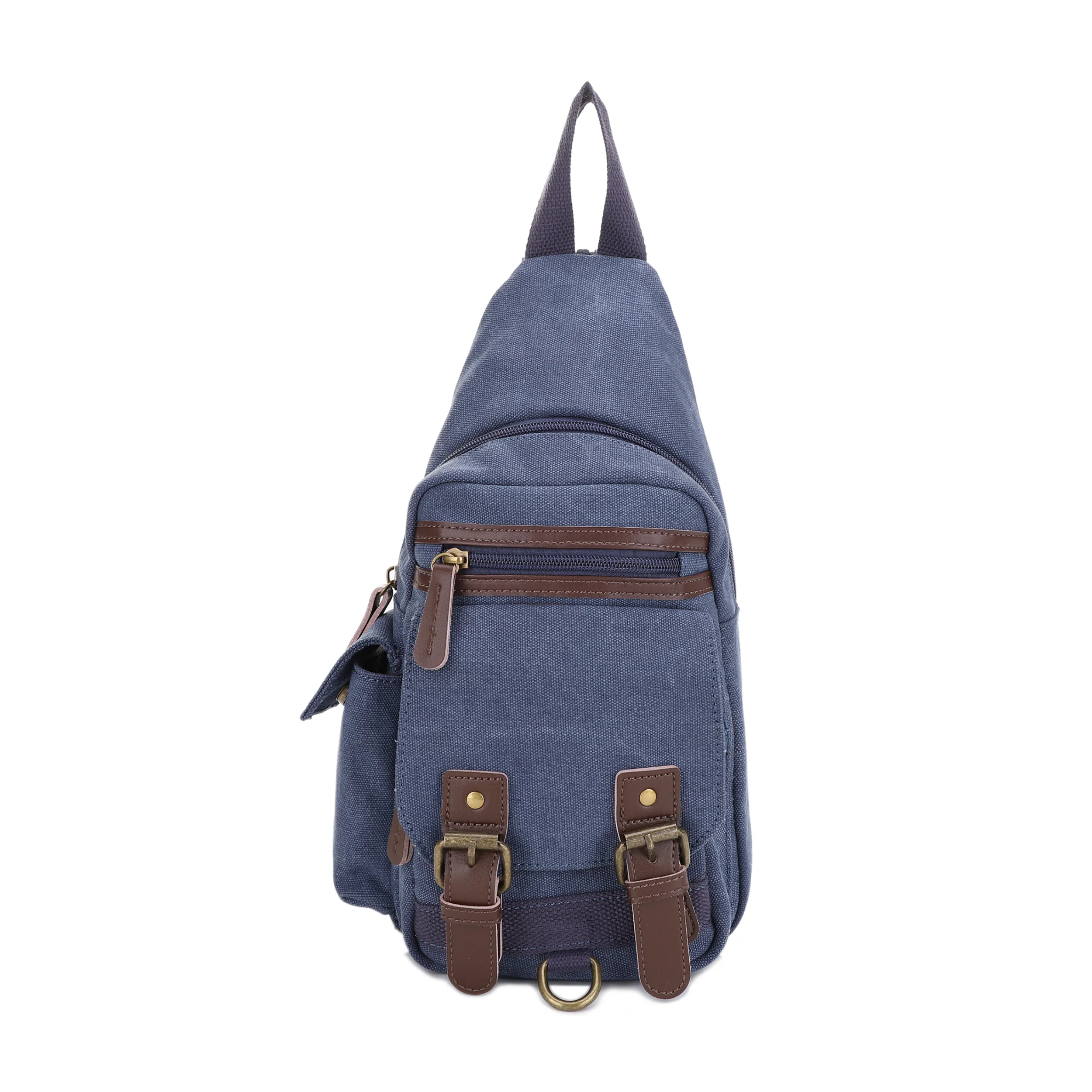Shasta Unisex Canvas & Leather Concealed Carry Sling Bag - Image 10