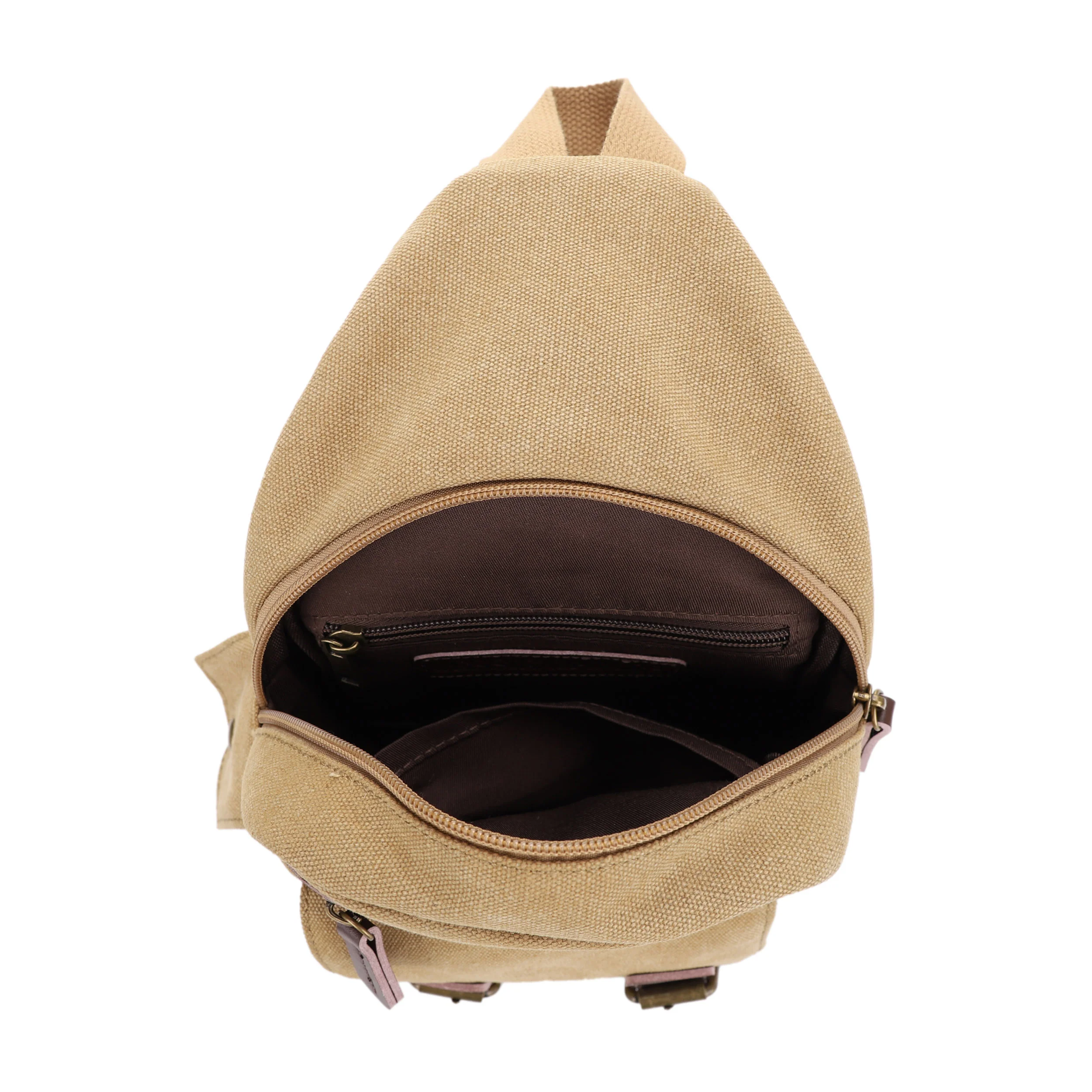 Shasta Unisex Canvas & Leather Concealed Carry Sling Bag - Image 34